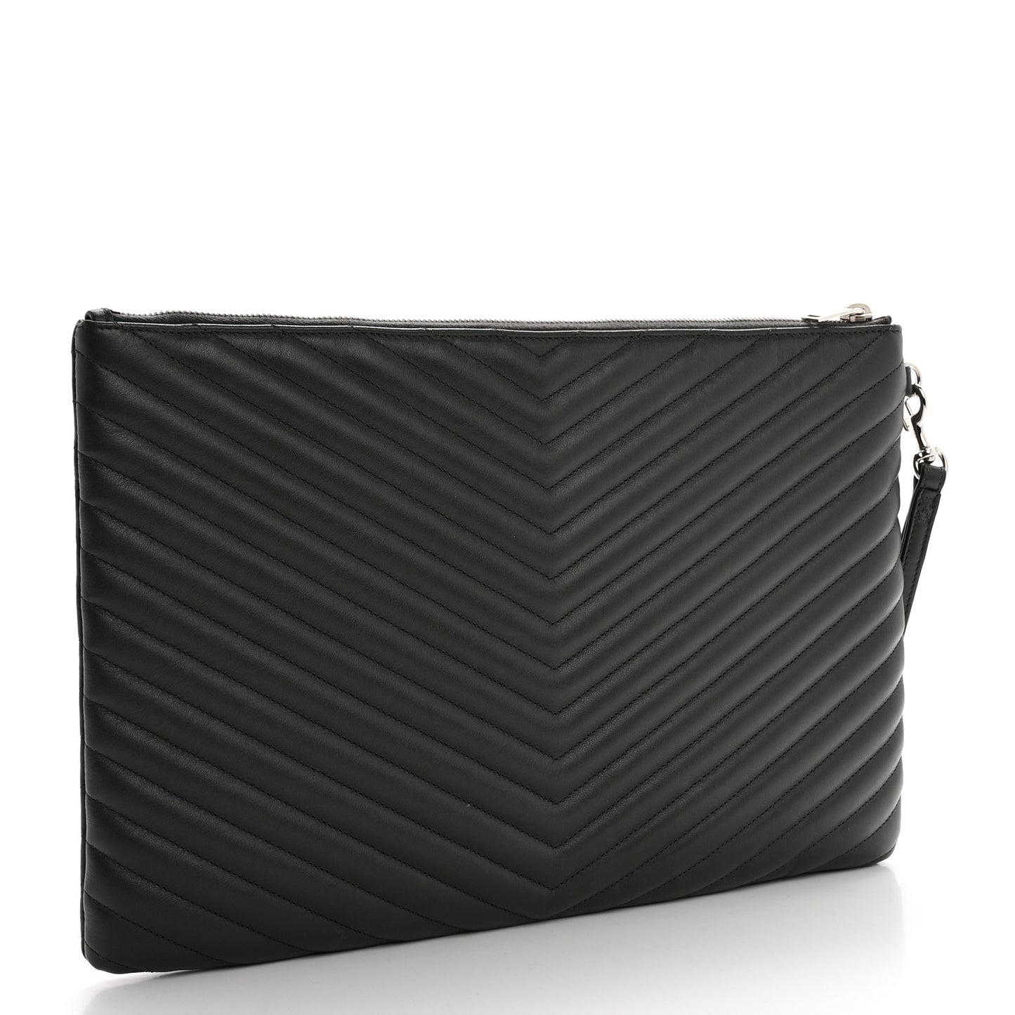 Calfskin Matelasse Chevron Cassandre Monogram Document Holder Earth