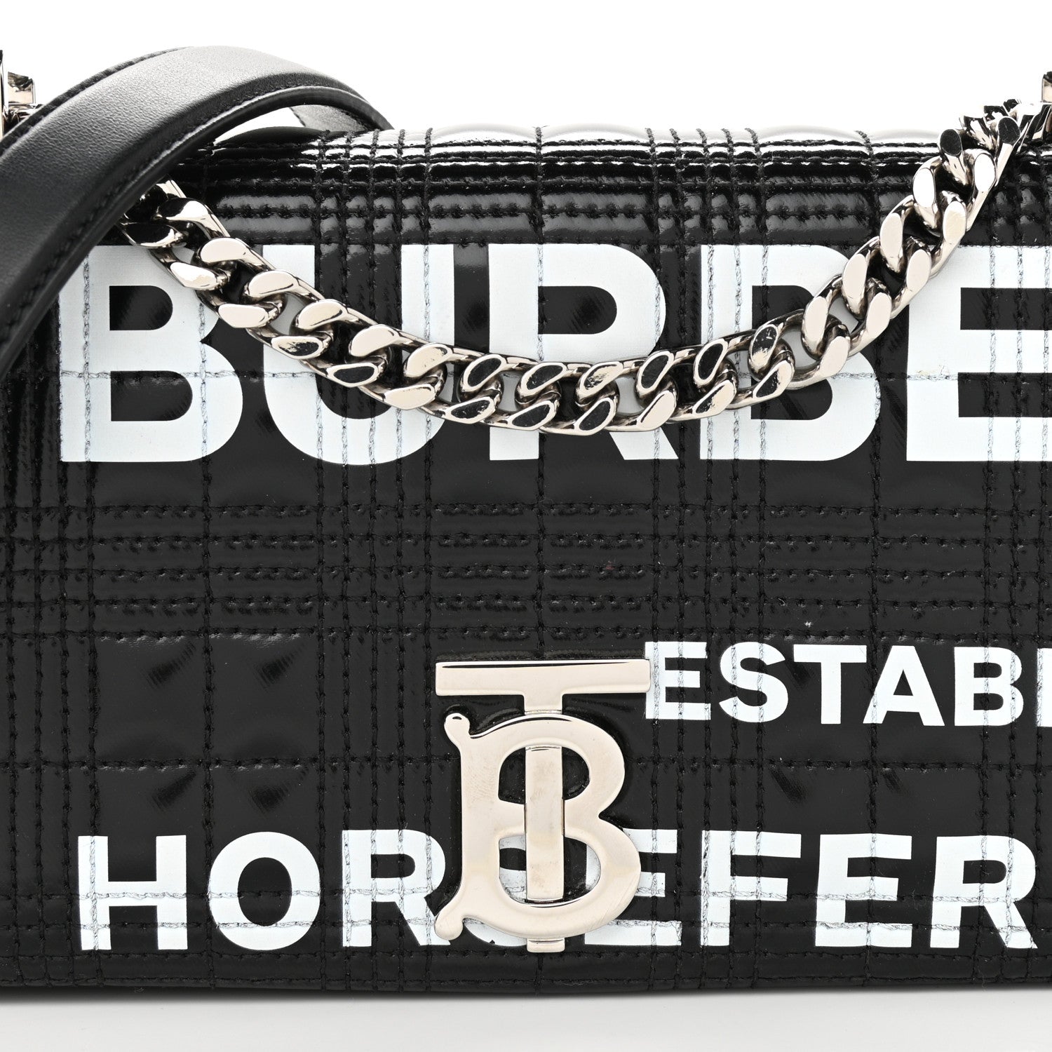 Burberry Patent Quilted Horseferry Print Small Lola Bag Black 8 of 11