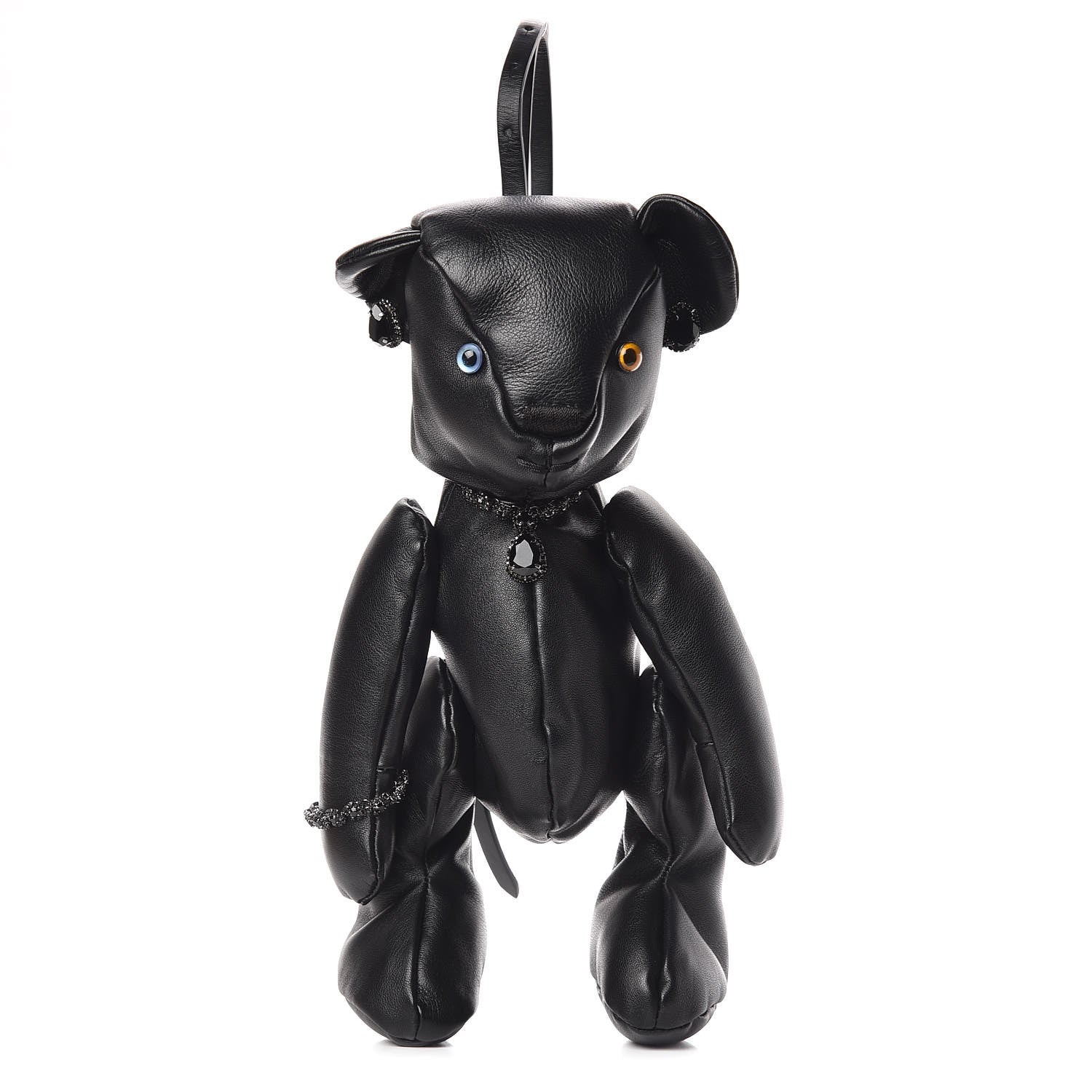 Burberry Lambskin Embellished Thomas Bear Shoulder Bag Black