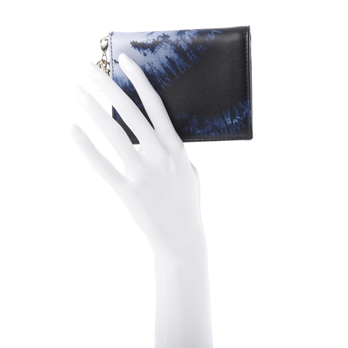 Calfskin Tie Mini Lady Dior Wallet Blue Multicolor
