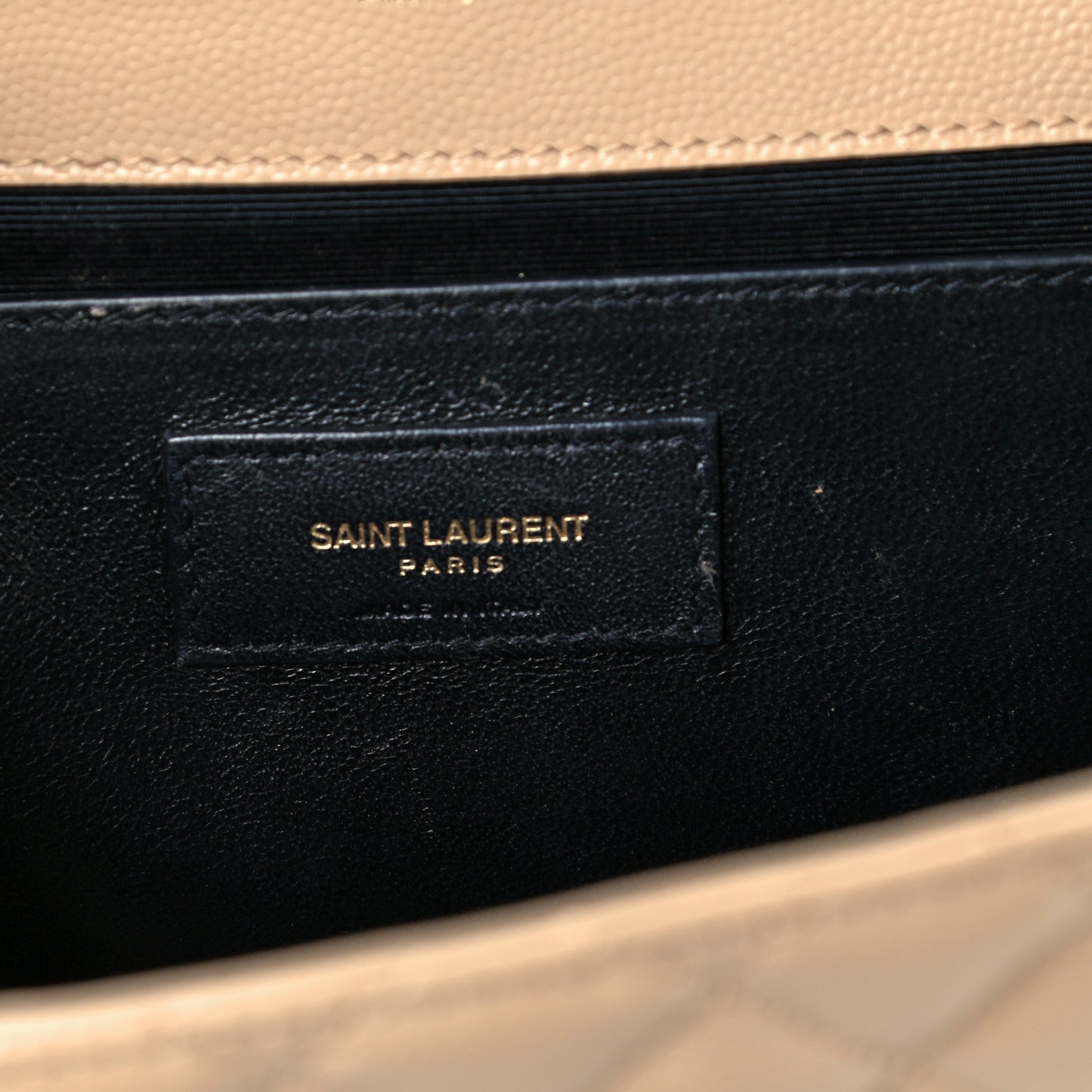 Grain De Poudre Textured Mixed Matelasse Medium Triquilt Monogram Satchel Dark Beige