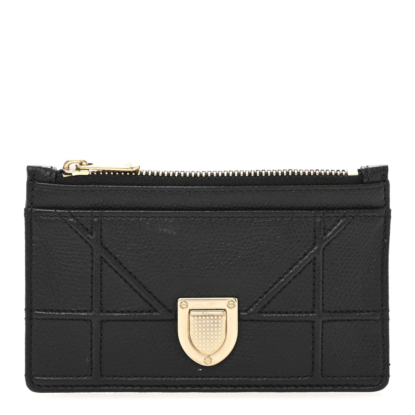 Grained Calfskin Cannage Diorama Wallet Black