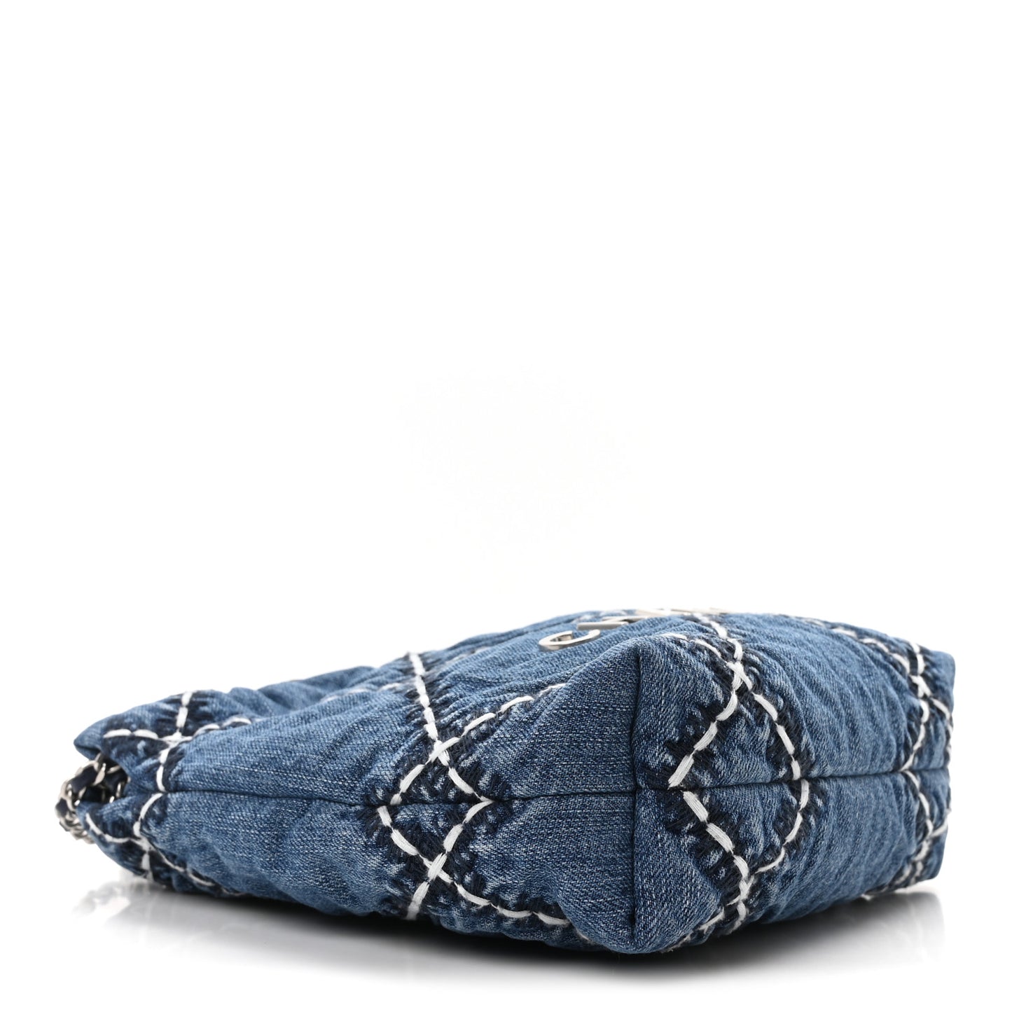 Denim Stitched Quilted Mini Chanel 22 Blue