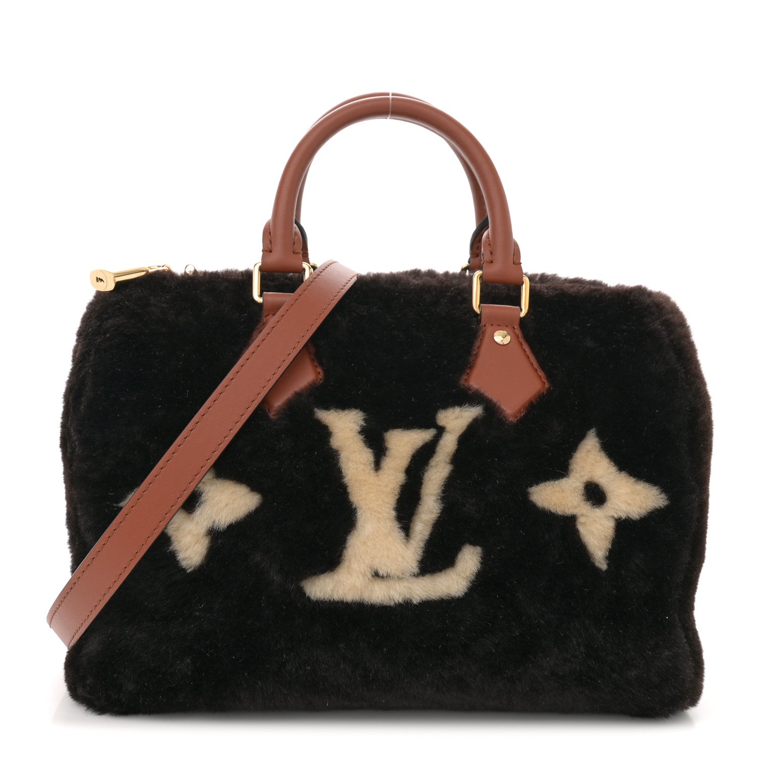 Louis Vuitton Shearling Monogram LV Ski Cozygram Speedy