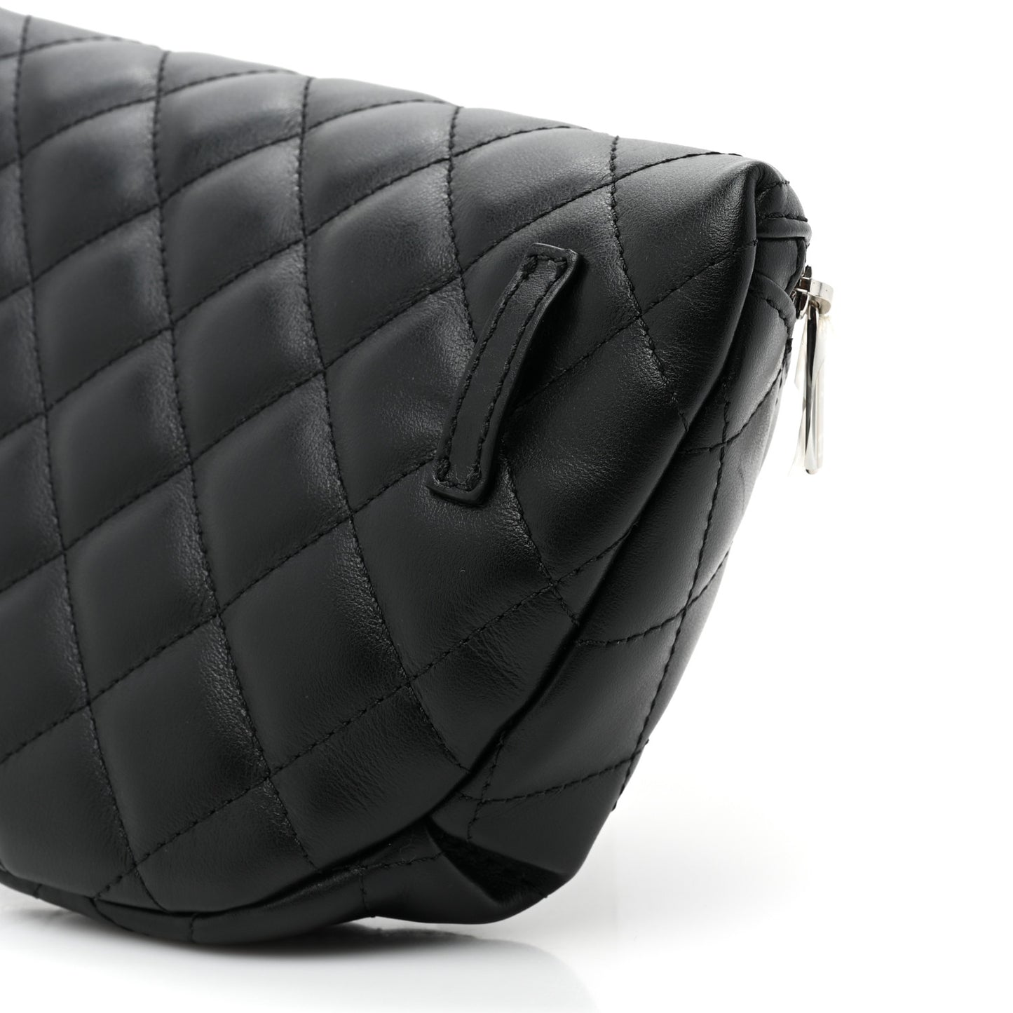 Calfskin Quilted Waist Belt Bag Black