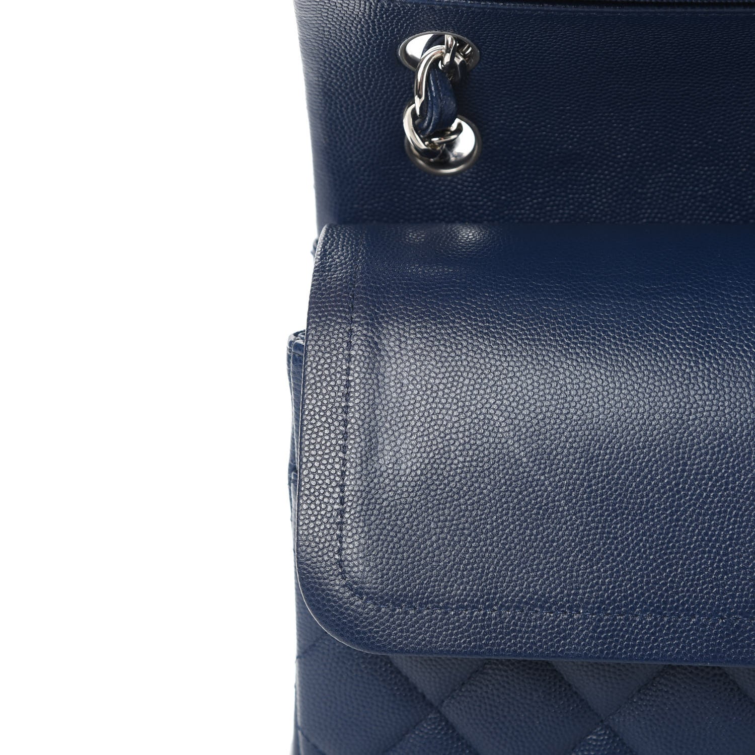 Chanel Caviar Quilted Jumbo Double Flap Blue 12 of 12