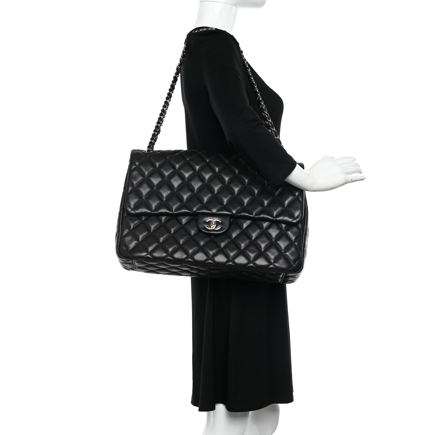Chanel Caviar Quilted XXL Travel Flap Bag Black 2 of 10