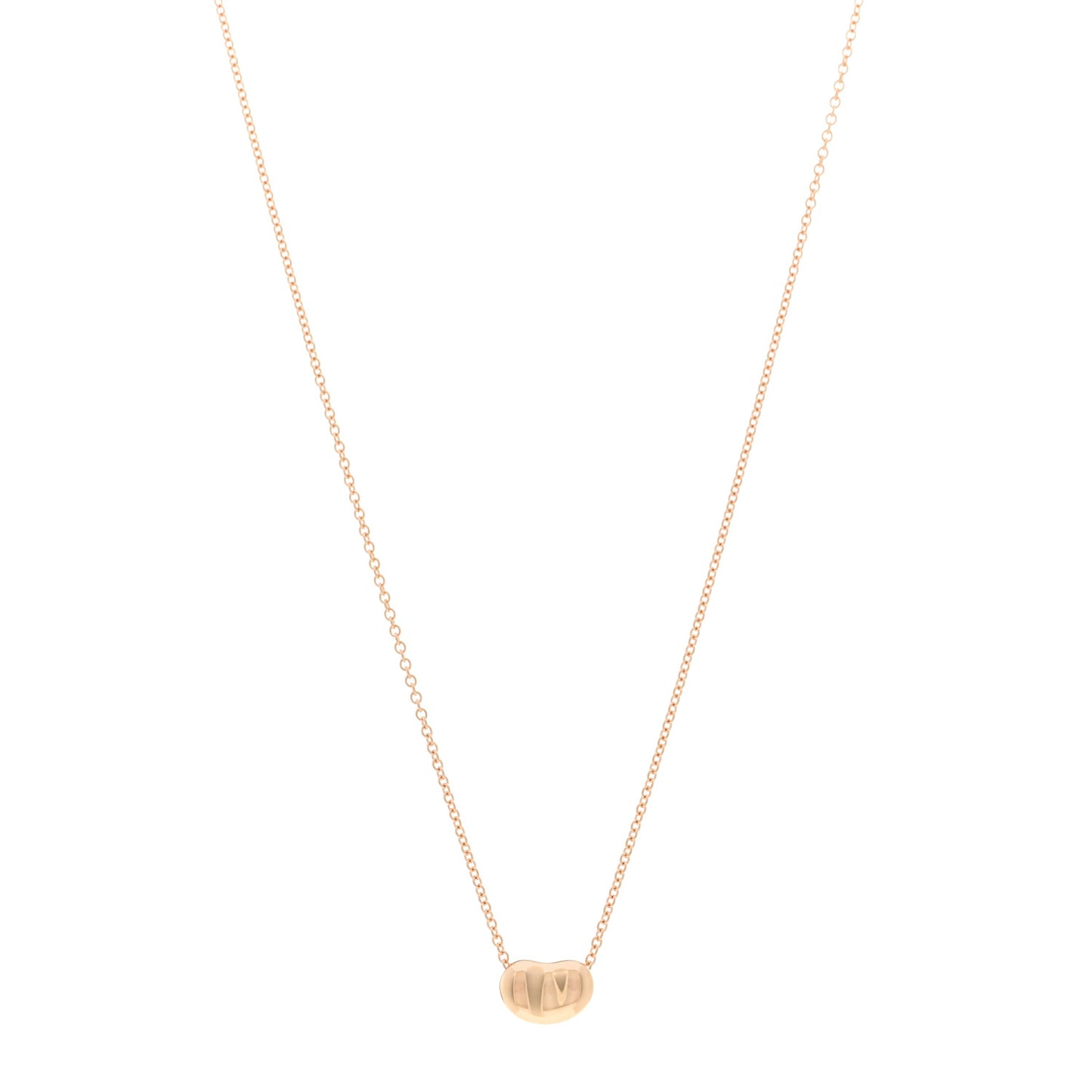 18K Rose Gold 9mm Elsa Peretti Bean Pendant Necklace