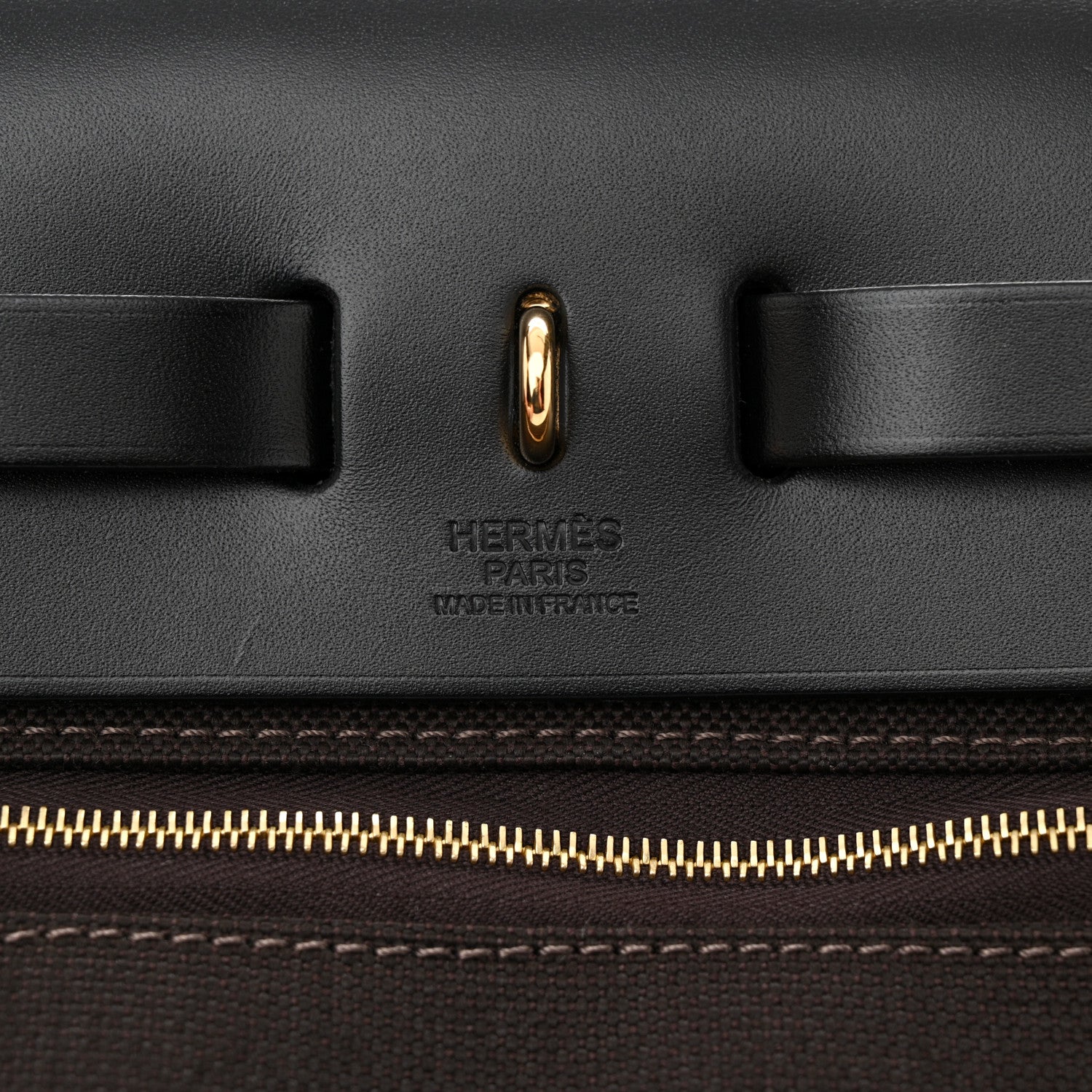 Hermes Military Toile Vache Hunter Herbag Zip Retourne 31 PM Ebene Black 7 of 11