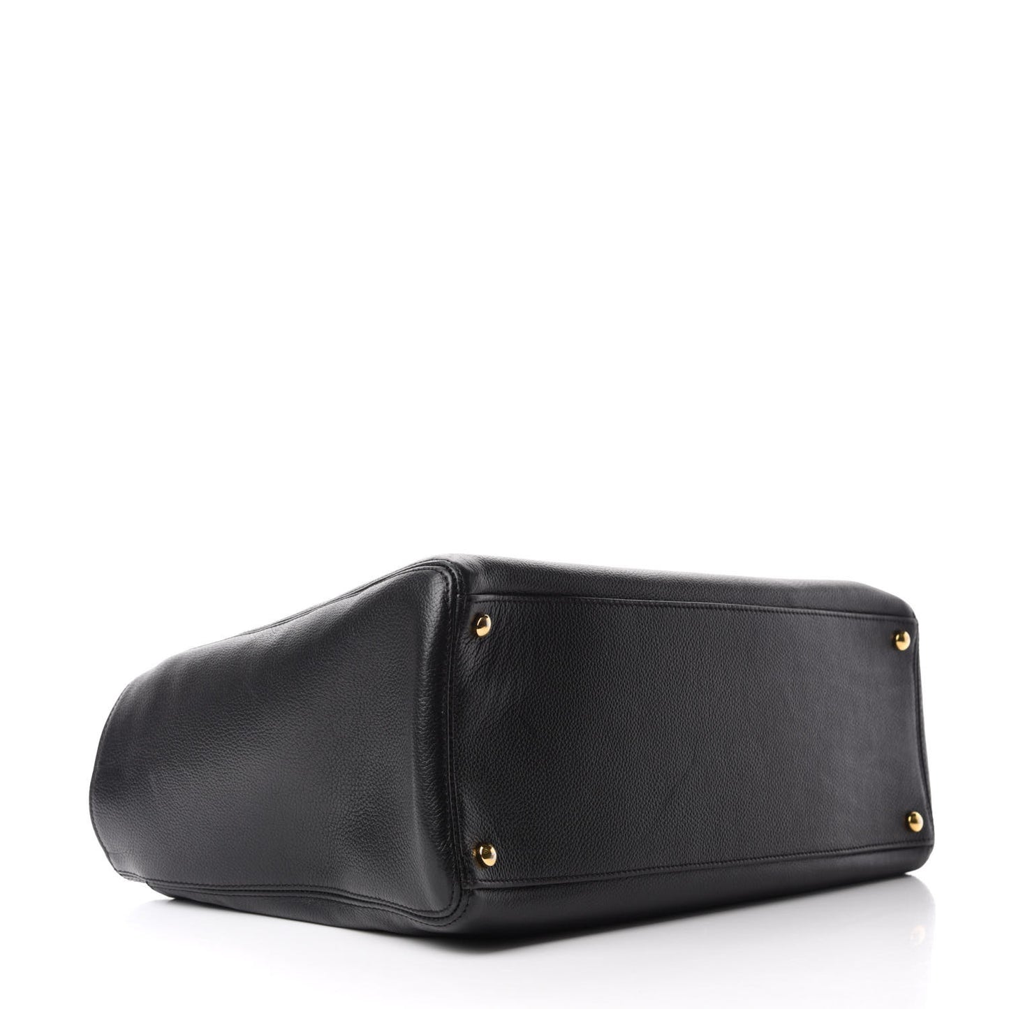 Calfskin Cerf Executive Shopper Tote Black
