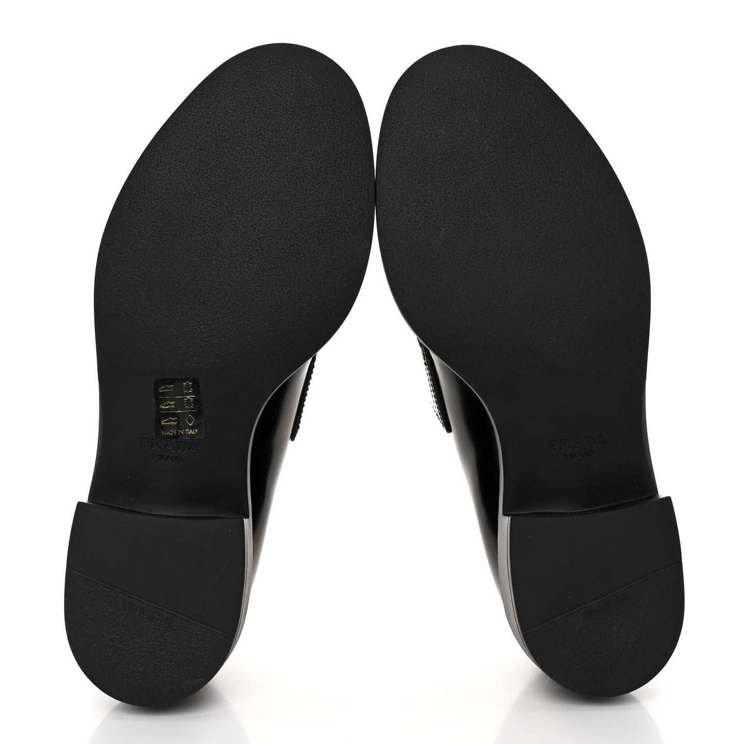 Spazzolato Metal Triangle Logo 50mm Loafers 37.5 Black
