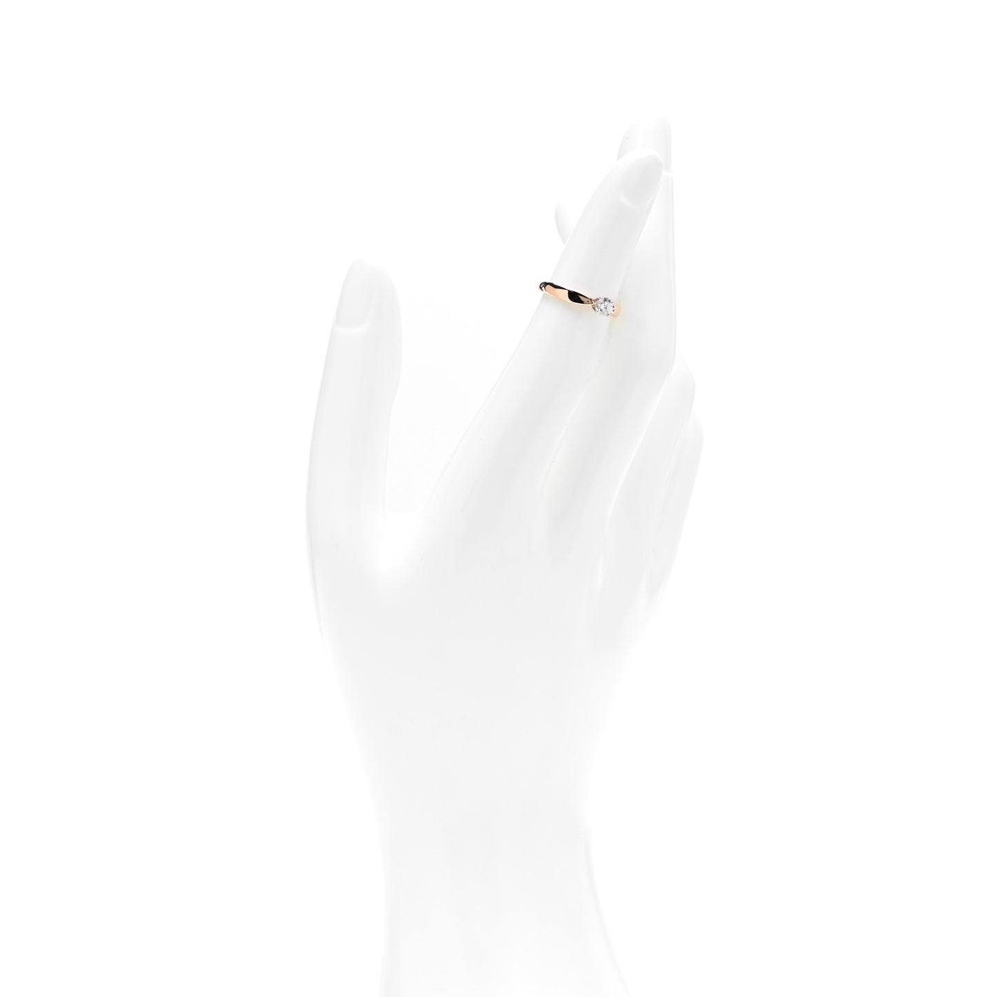 18K Rose Gold Platinum Diamond .21ct Harmony Solitaire Engagement Ring 45 3.5