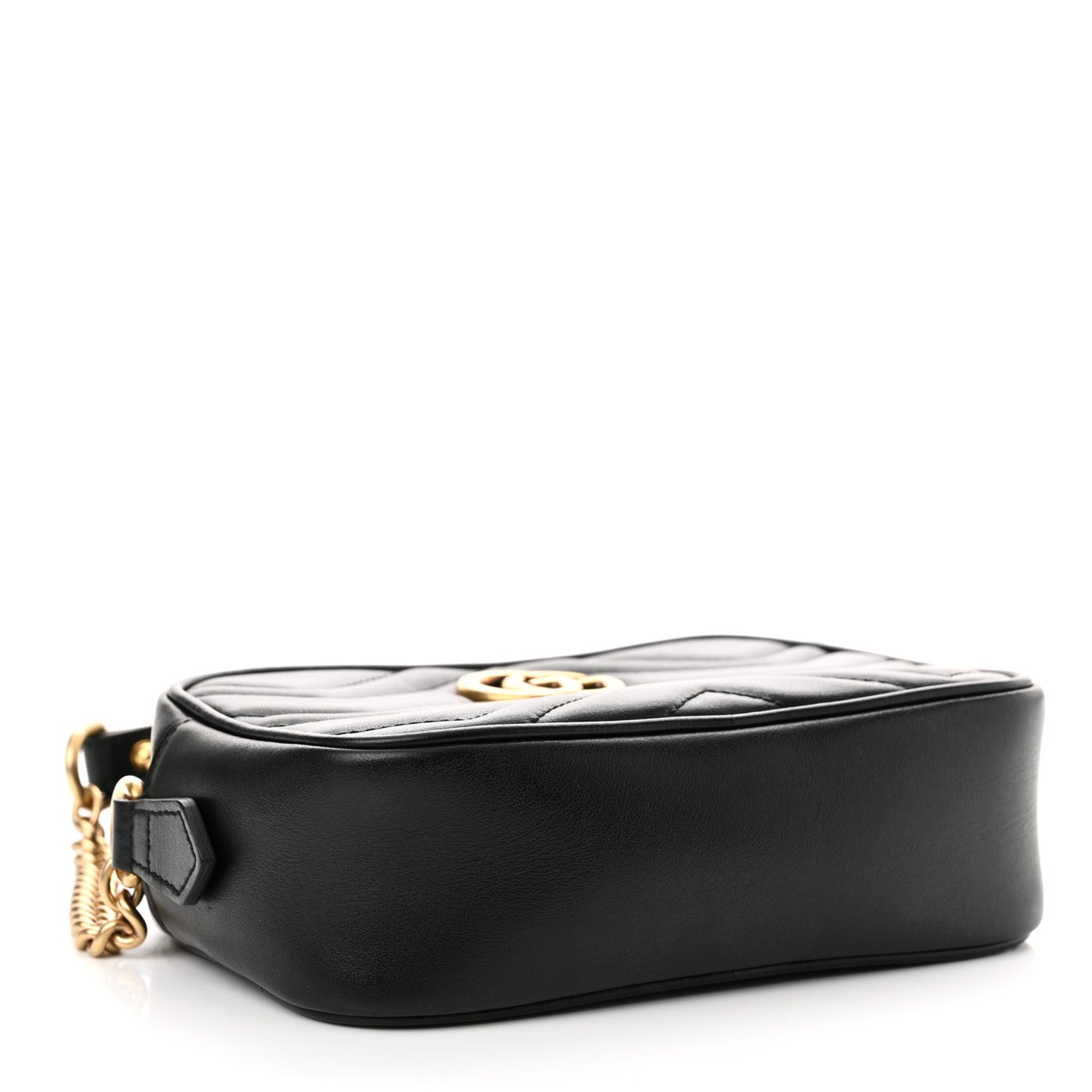 Calfskin Matelasse Mini GG Marmont Chain Shoulder Bag Black