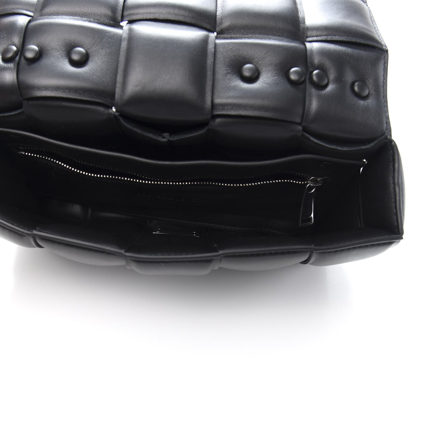 Lambskin Maxi Intreccio Padded Chain Cassette Crossbody Bag Black