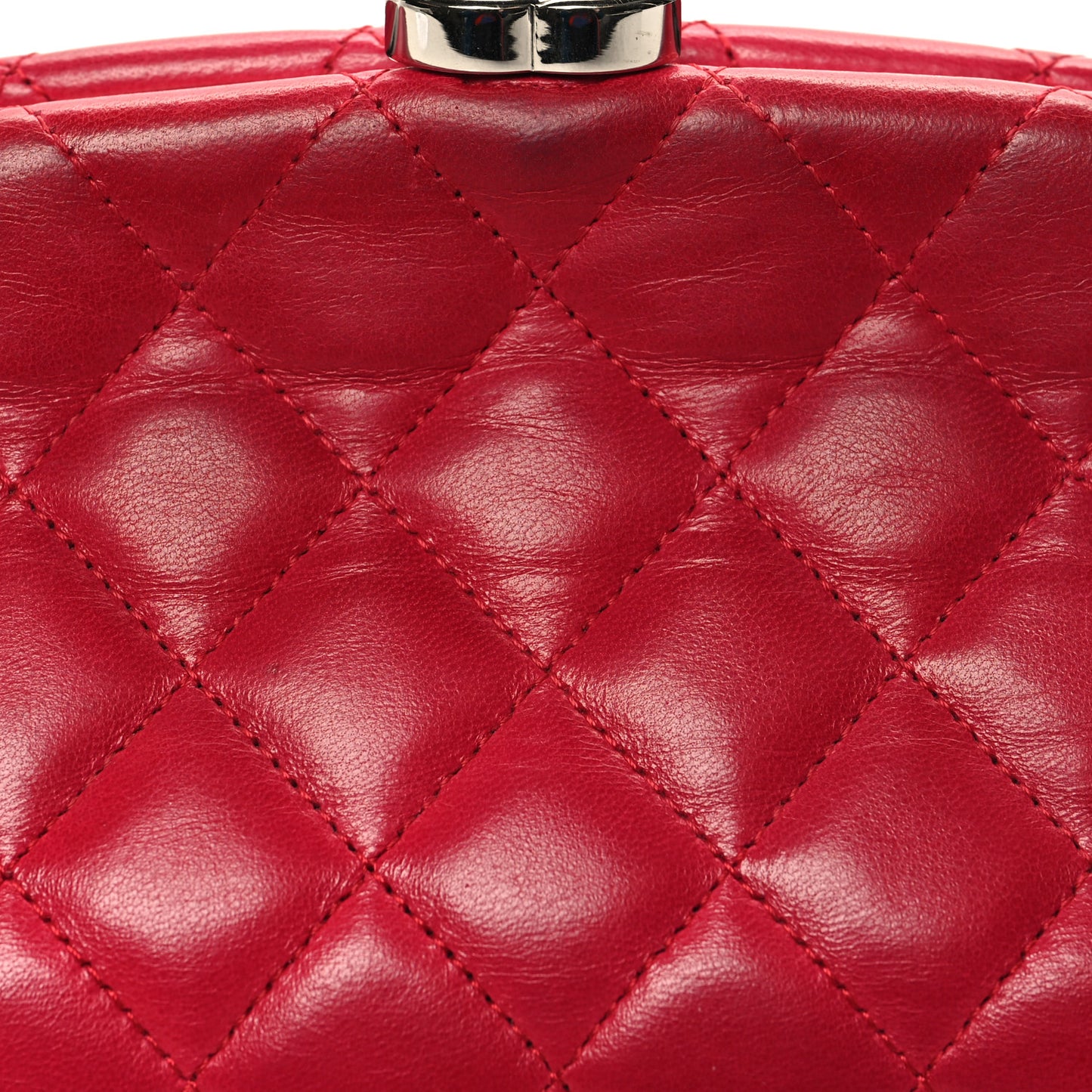 Lambskin Quilted Timeless Clutch Red