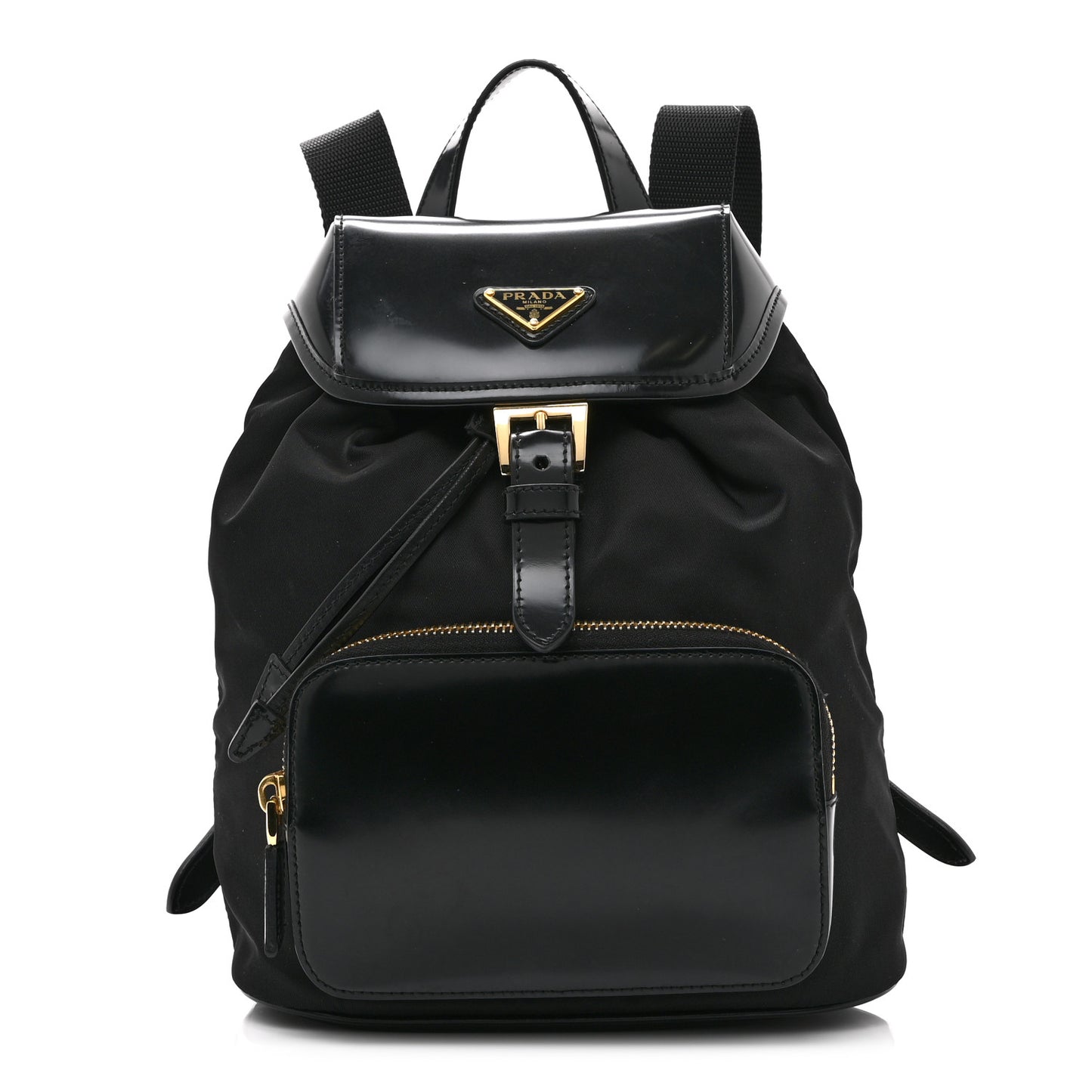 Re-Nylon Tessuto Brushed Calfskin Backpack Black