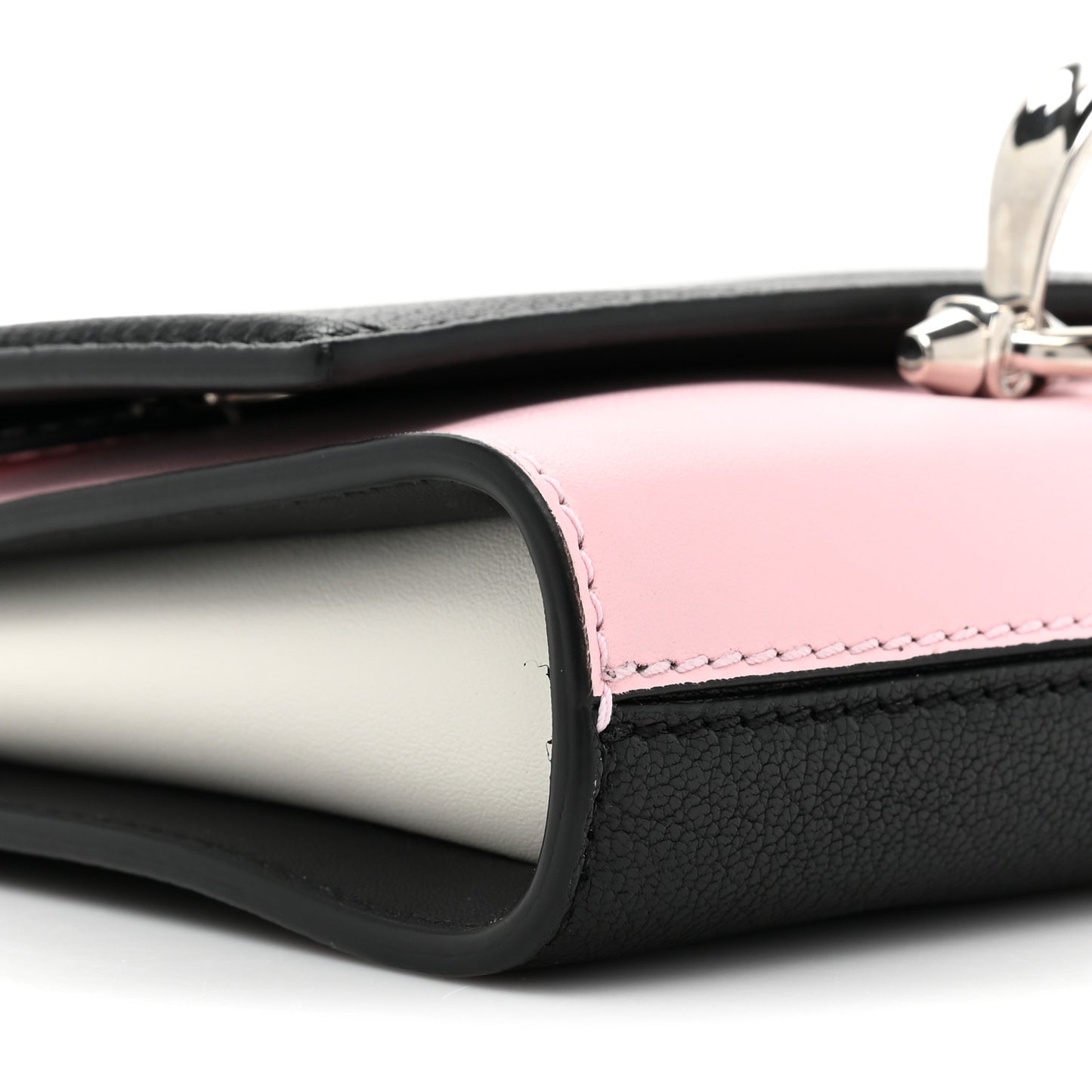 Calfskin The Story Shoulder Bag Black Pink