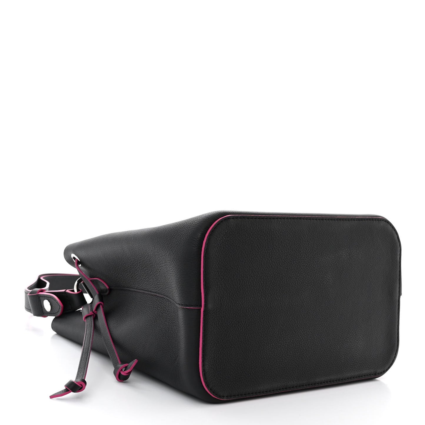 Calfskin Lockme Bucket Black