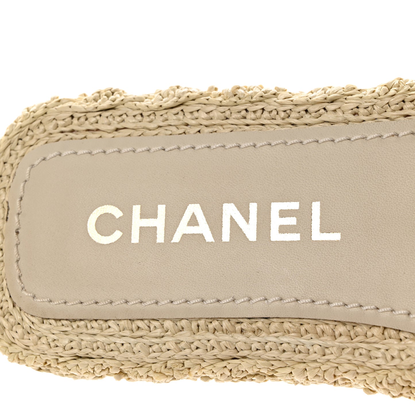 Raffia CC Espadrille Slip On Sandals 39 Beige