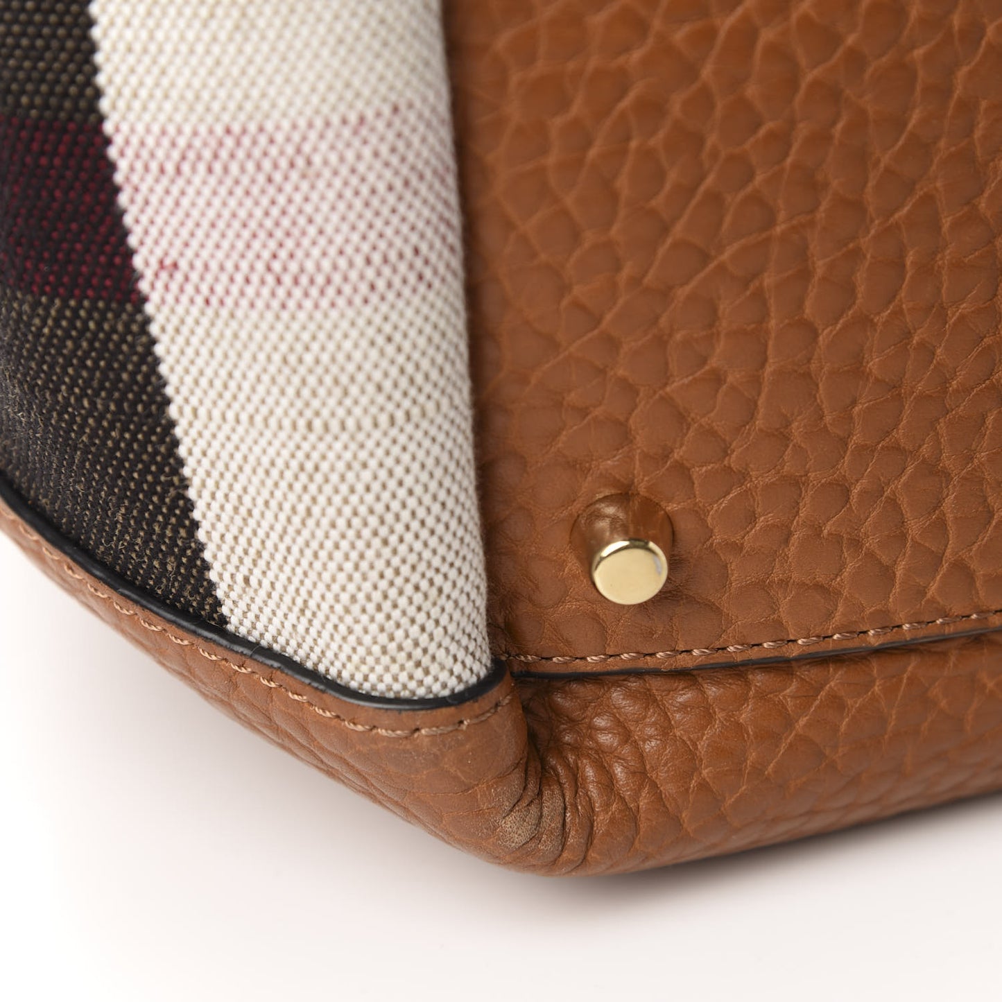 Grainy Calfskin House Check Small Maidstone Saddle Brown
