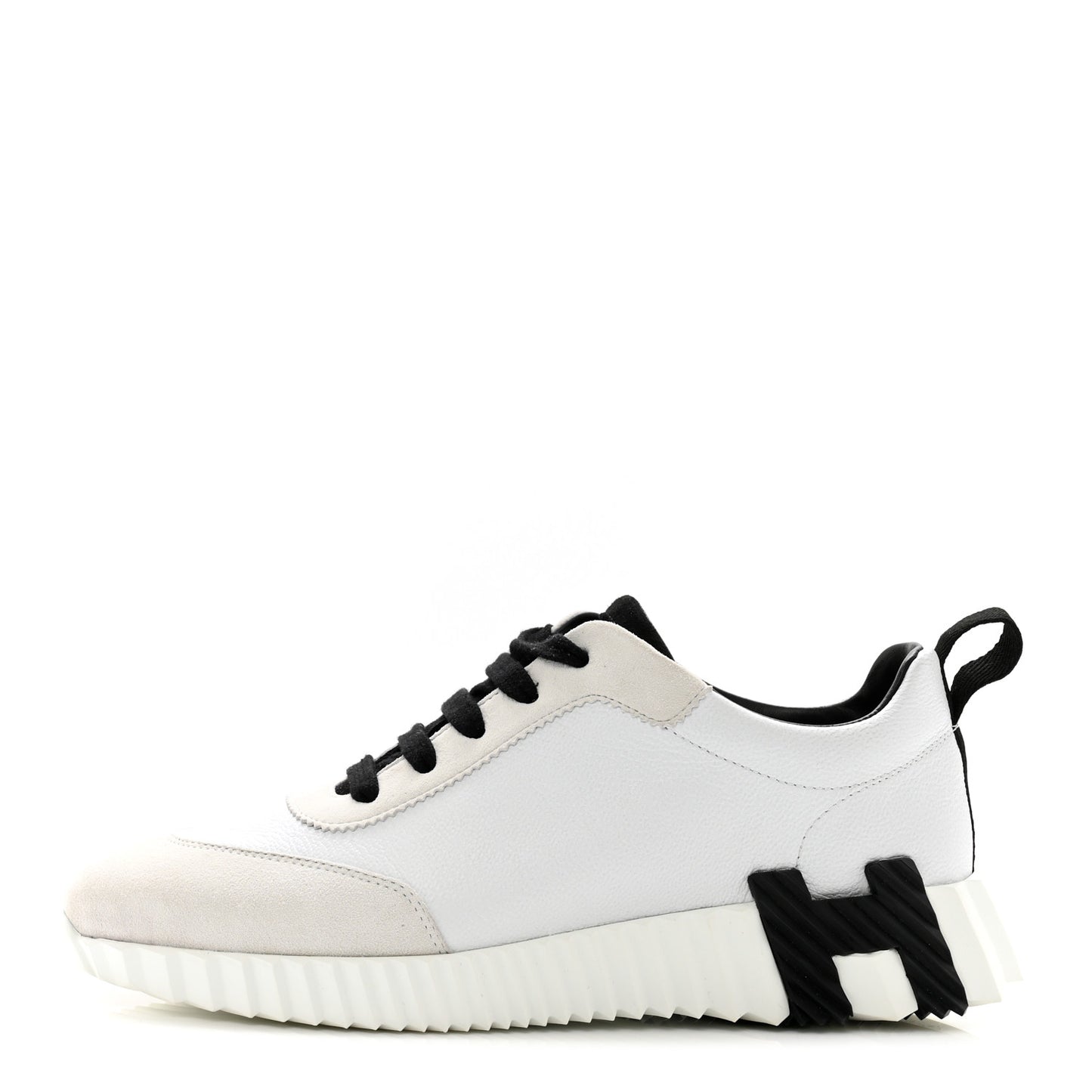 Goatskin Suede Goatskin Bouncing Sneakers 36 White Black