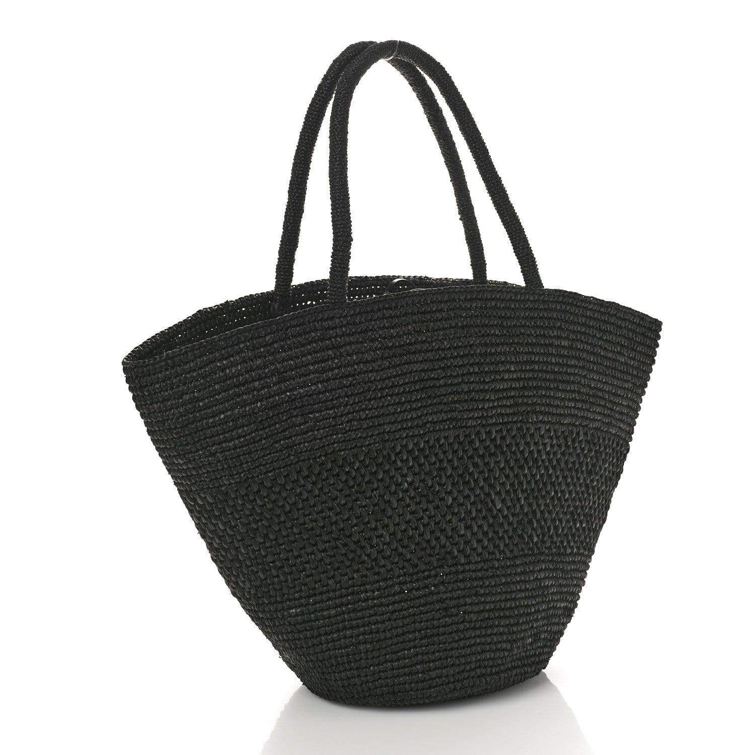 The Row Raffia Emilie Tote Bag Black 2 of 11