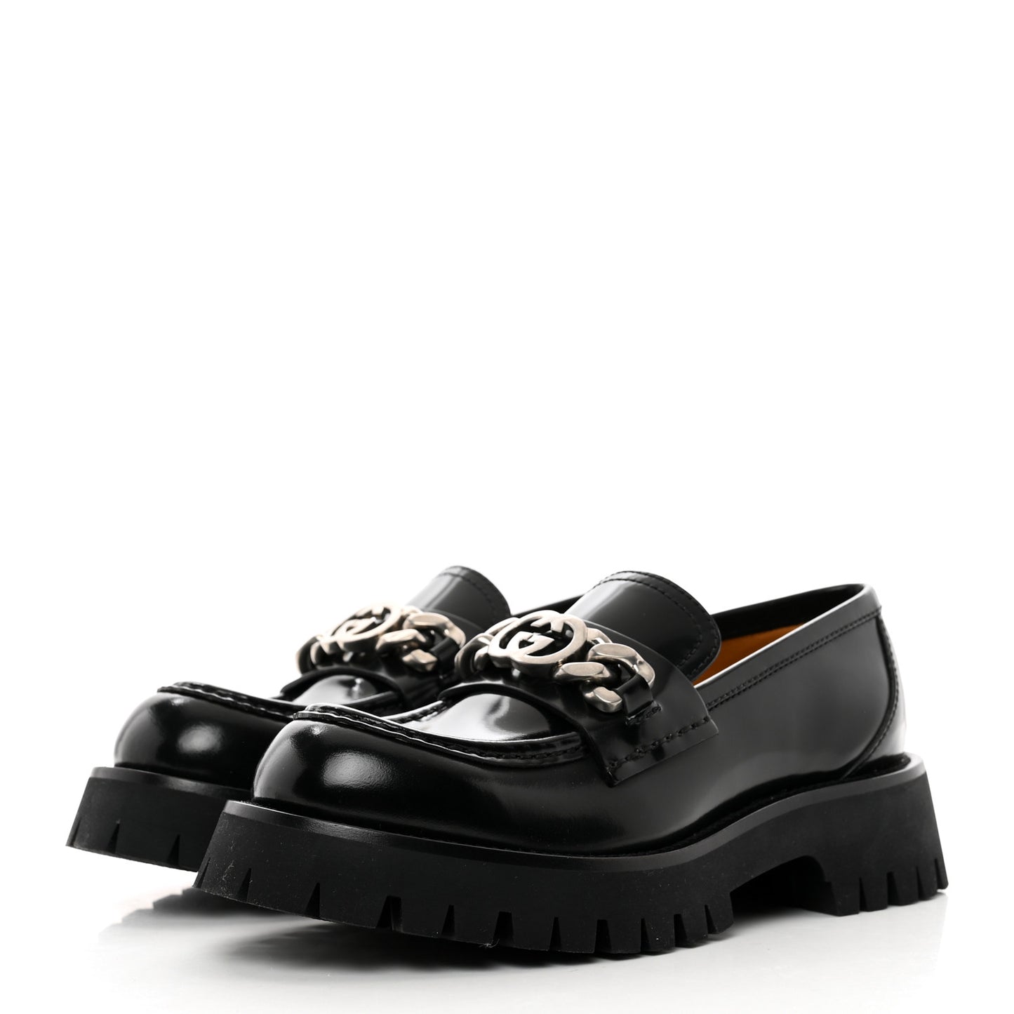 Cordovan Lux Womens Jeanne Platform Lug Sole 30/45mm Loafers 37 Black