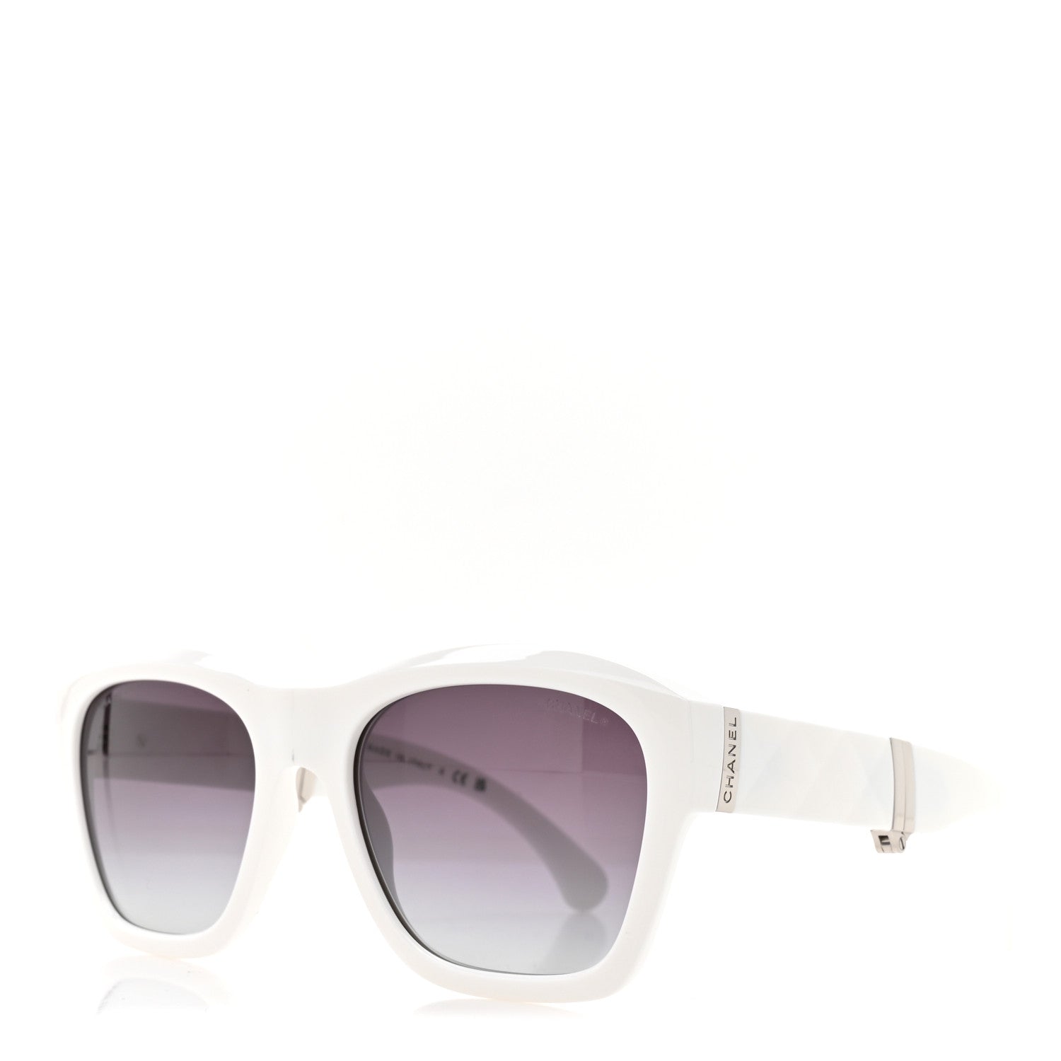 Chanel Acetate Metal Crystal Square Folding Sunglasses 6055-B