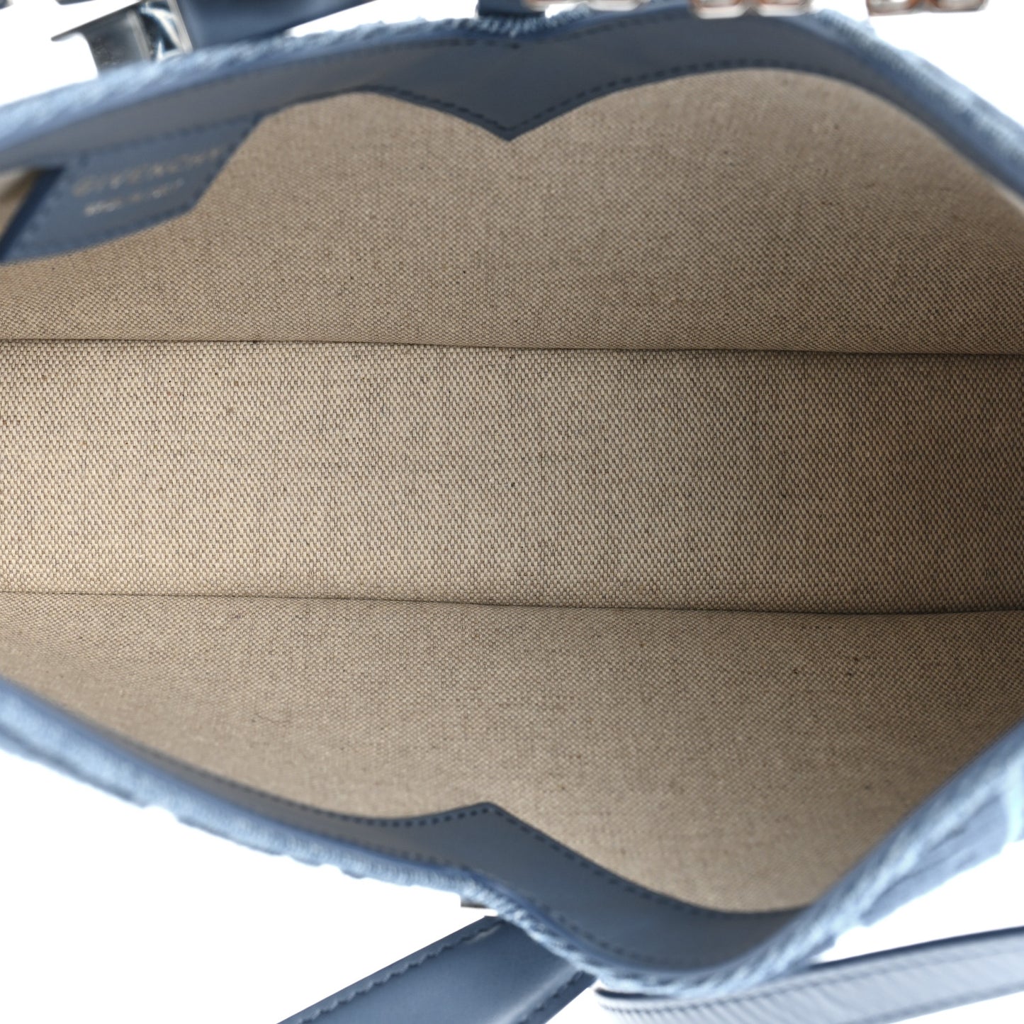 Denim Small Cut Out Chain Bag Medium Blue