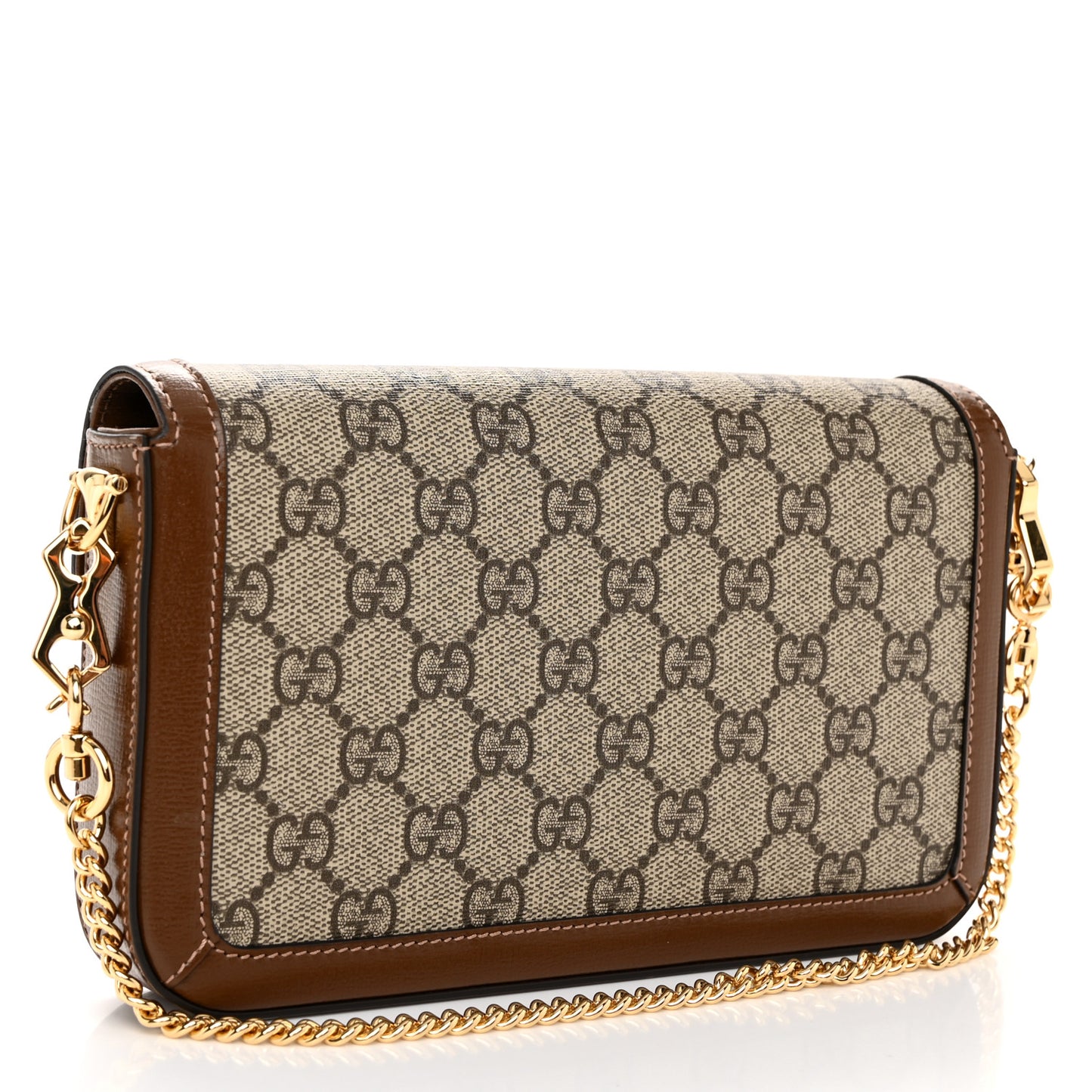 GG Supreme Monogram Azalea Calfskin Horsebit 1955 Mini Bag Beige Ebony Brown Sugar