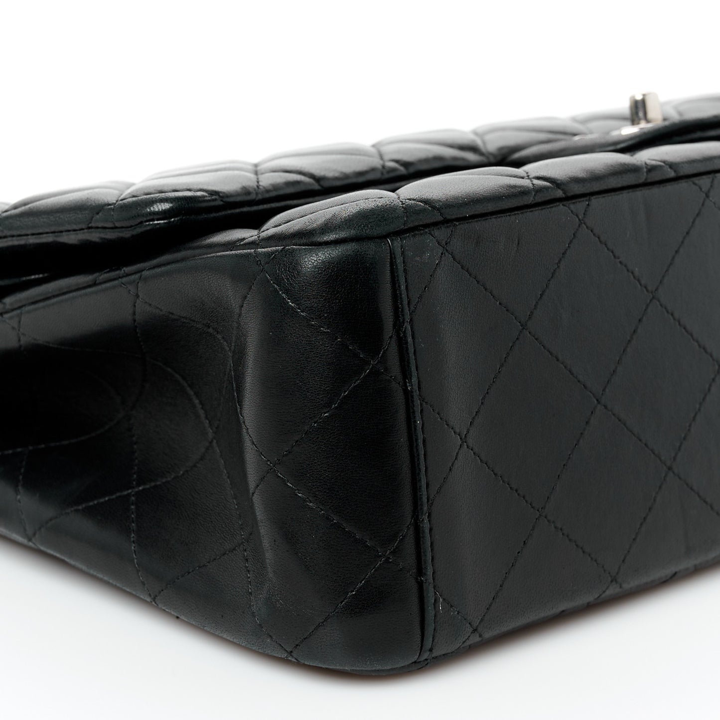 Lambskin Quilted Maxi Double Flap Black