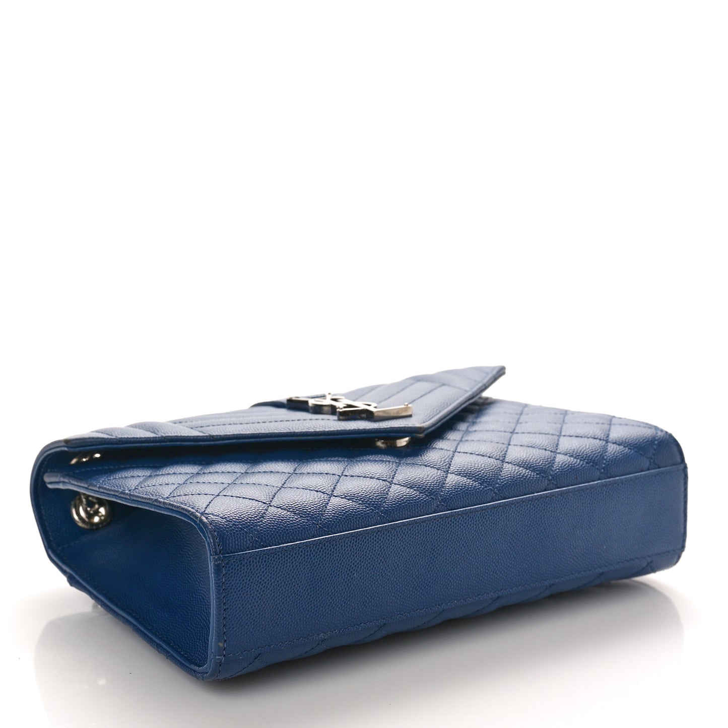 Grain De Poudre Textured Mixed Matelasse Triquilt Medium Monogram Satchel Denim
