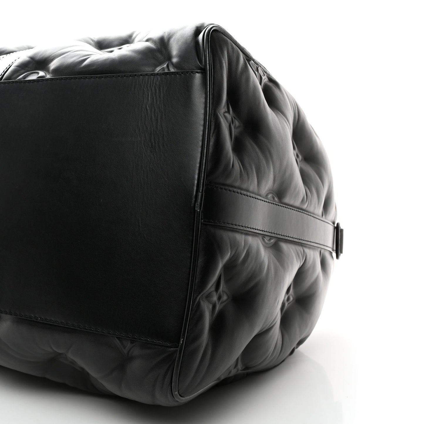 Lambskin Monogram Keepall Puffer XL Bandouliere 75 Black