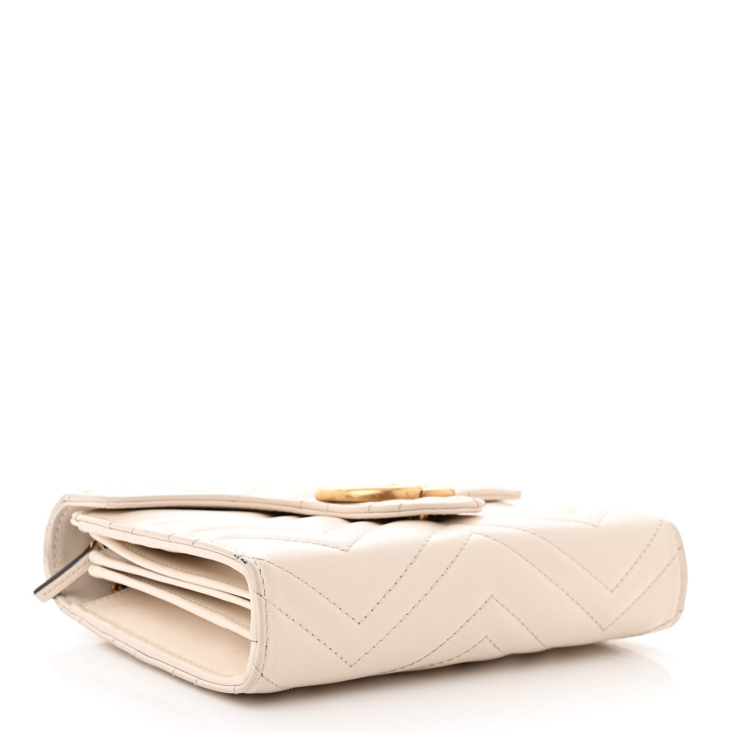 Calfskin Matelasse GG Marmont Chain Wallet Mystic White