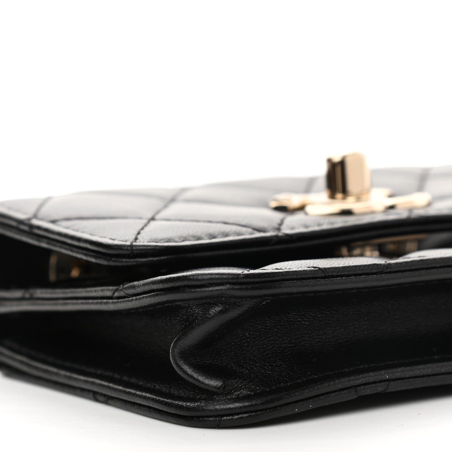 Chanel Lambskin Quilted Trendy CC Card Holder On Chain Black 9 of 11