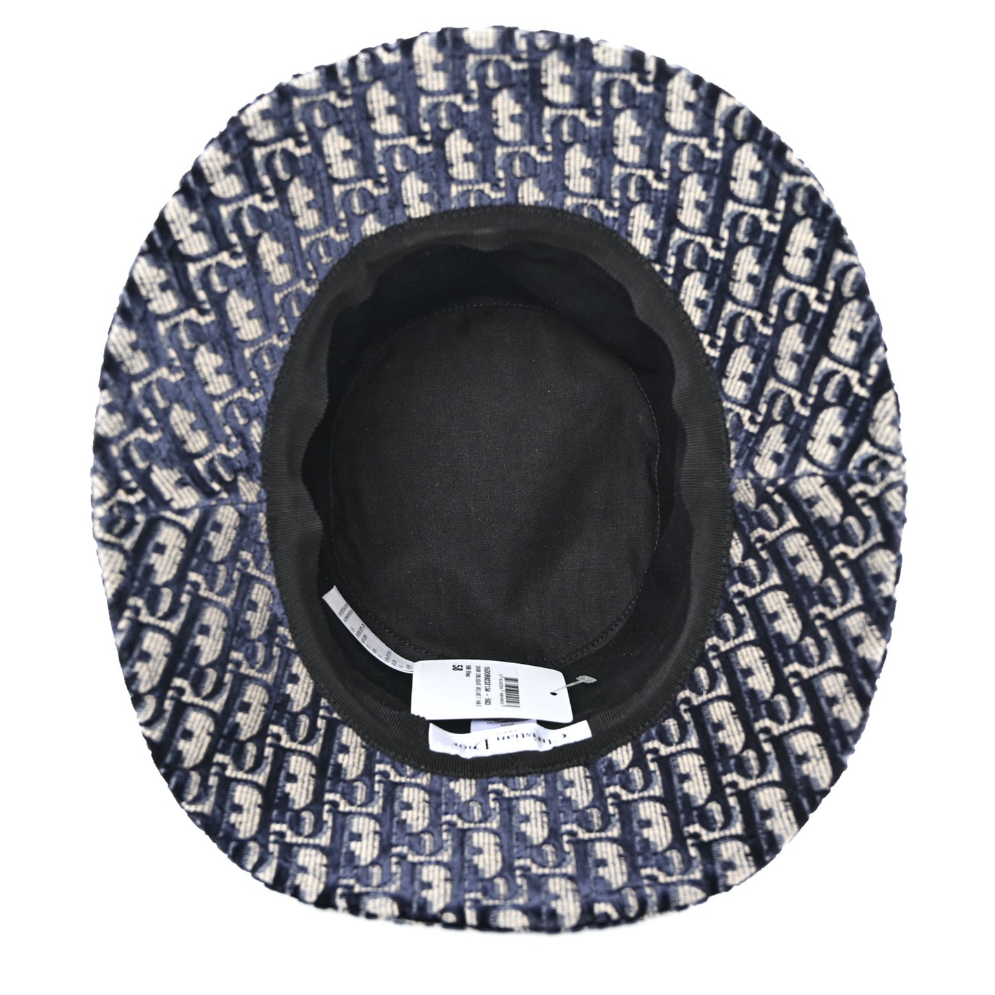 Velvet Oblique Large Brim Bucket Hat 58 Bleu Red