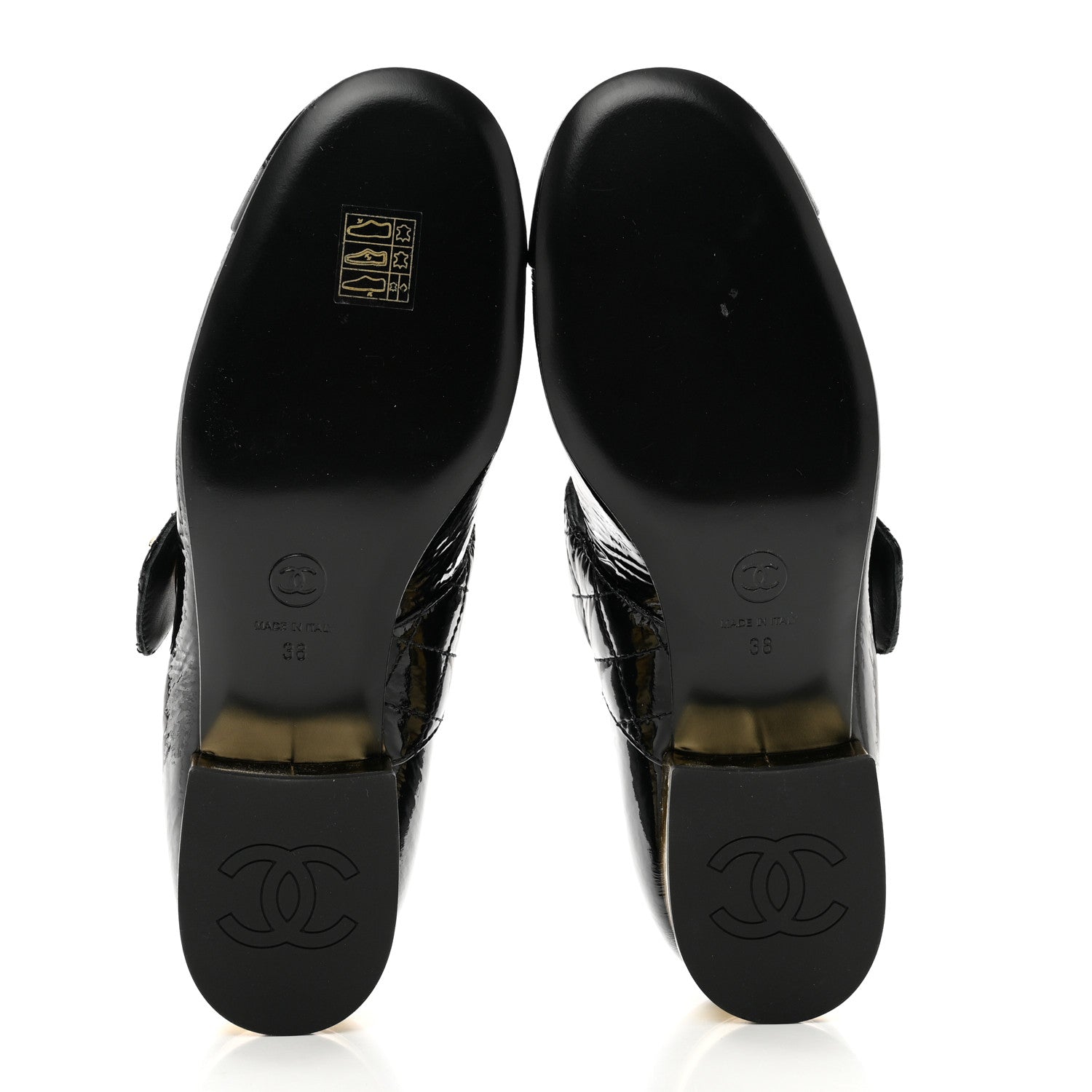 Chanel Patent Goatskin Cap Toe Mary Janes 38 Black 5 of 8