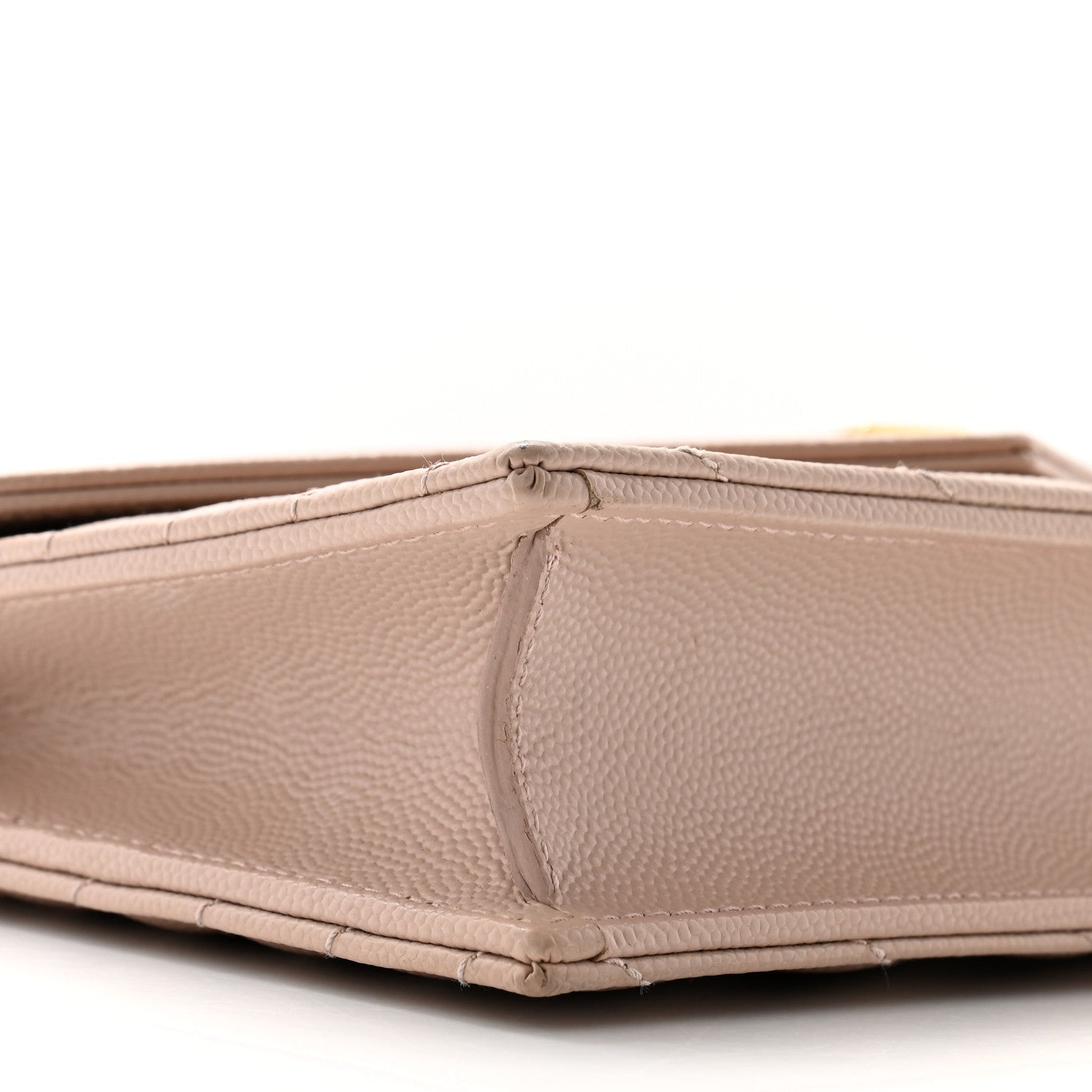 Saint Laurent Grain De Poudre Matelasse Chevron Monogram Envelope Chain Wallet Pale Pink 8 of 11