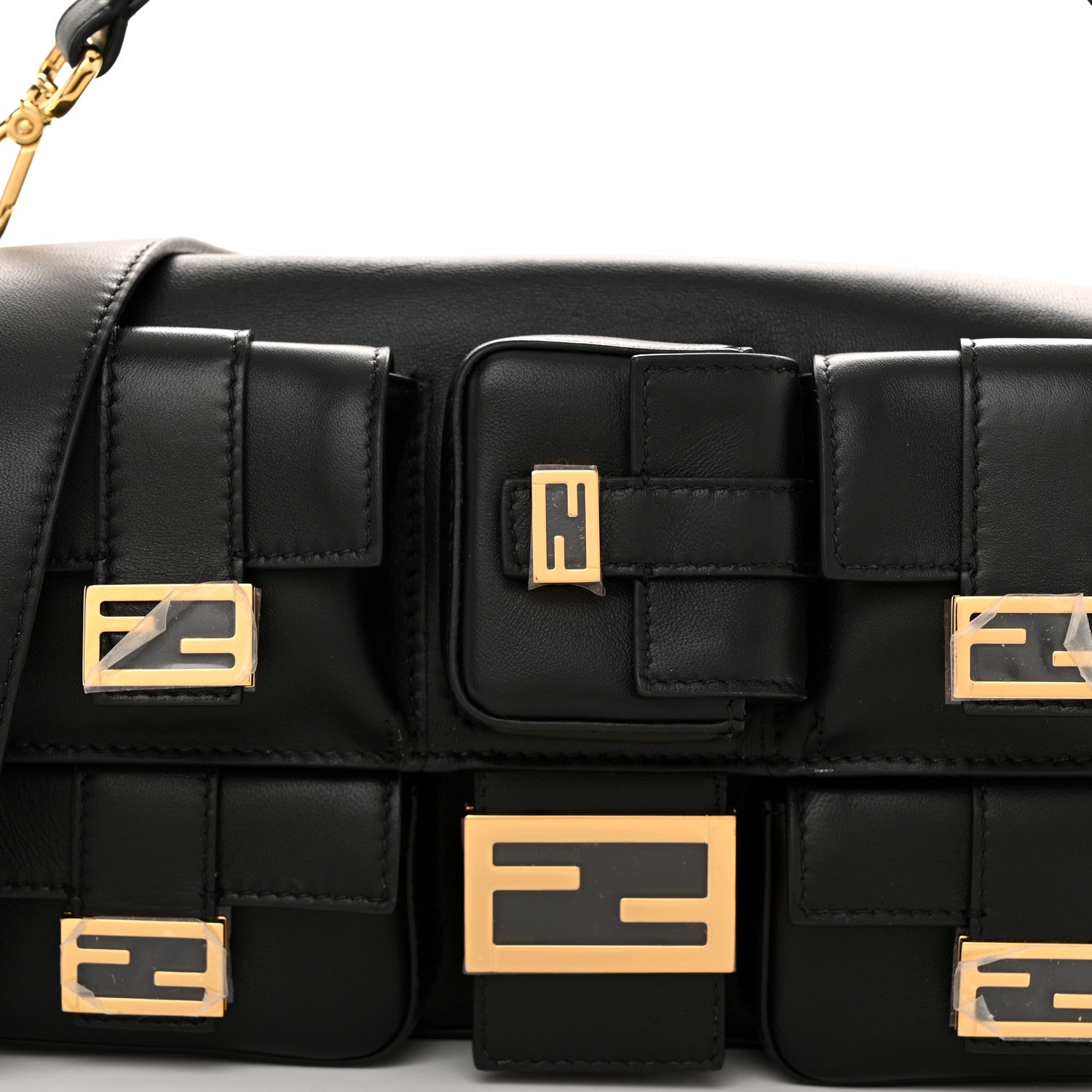 Fendi Shiny Nappa Multipocket Baguette Black 8 of 10