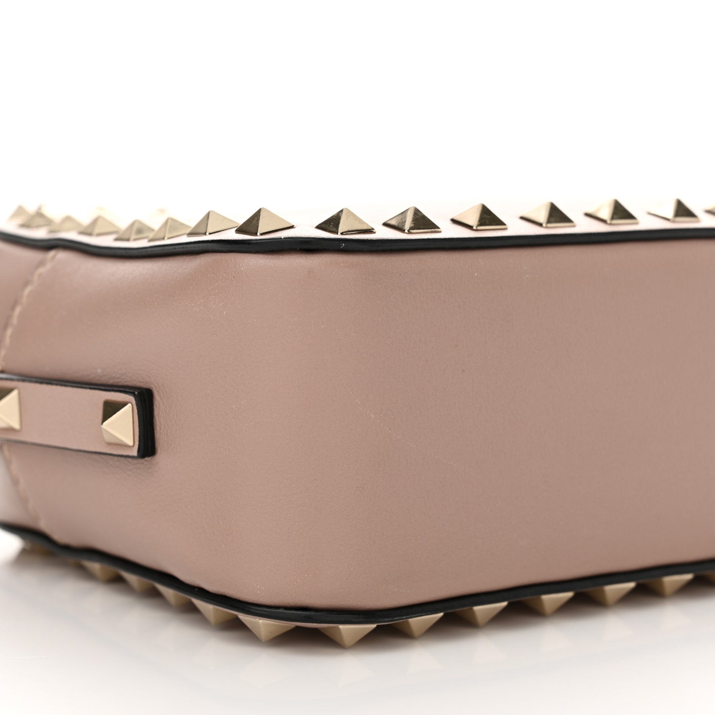 Calfskin Rockstud Camera Crossbody Bag Poudre