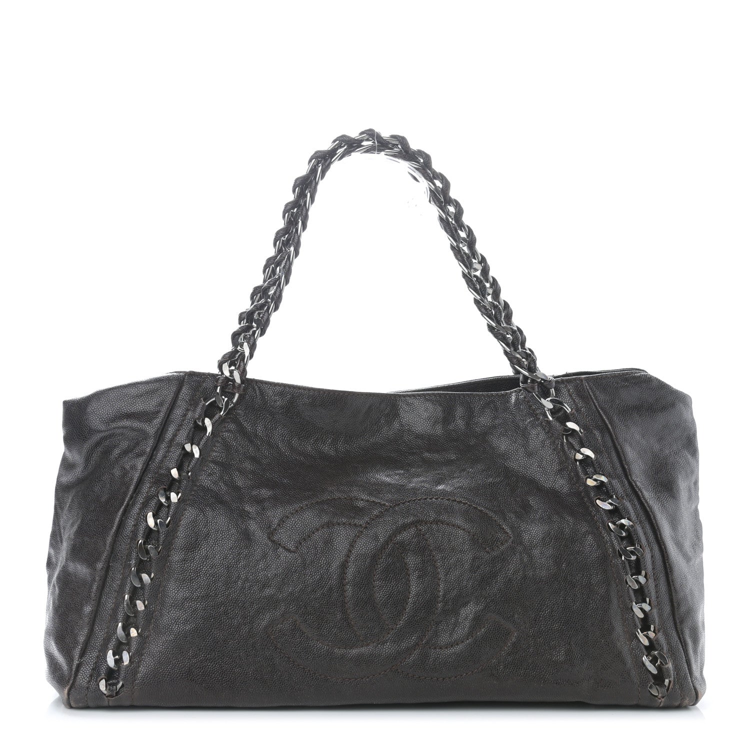 Chanel Glazed Caviar East West Modern Chain Tote Brown 1 of 11