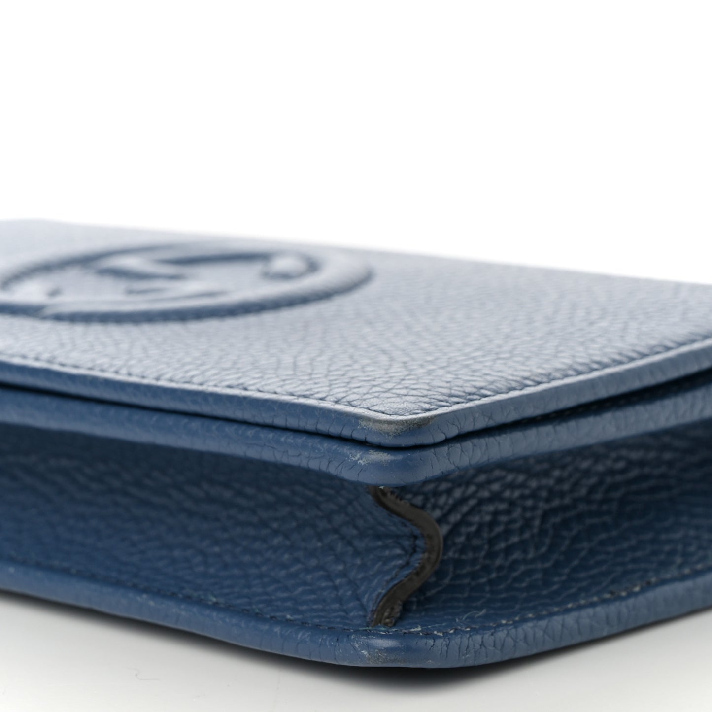 Pebbled Calfskin Soho Wallet on Chain Caspian