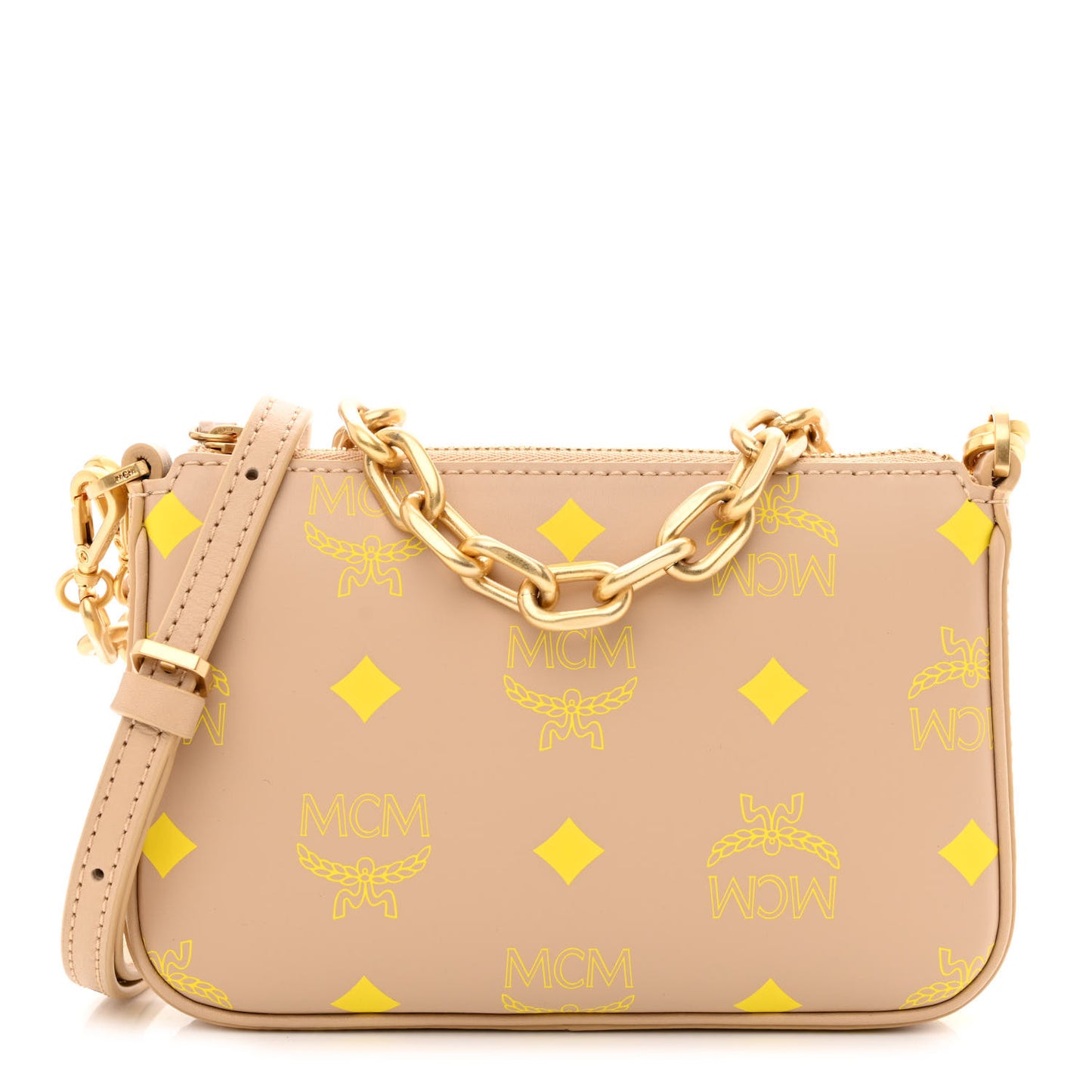Calfskin Color Splash Mini Pouch on Chain Croissant