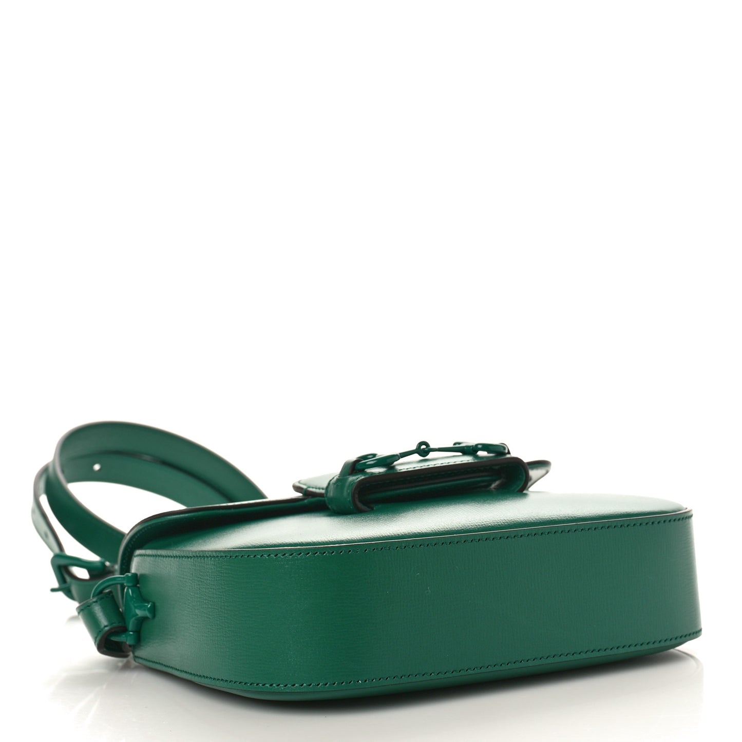 Azalea Calfskin Web Monochrome Horsebit 1955 Shoulder Bag Emerald