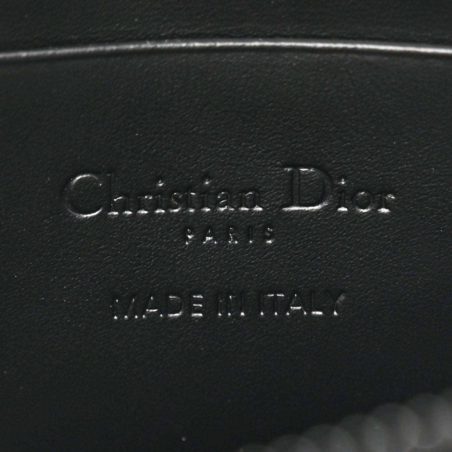 Calfskin Cannage Diamond Cannage Phone Holder Black