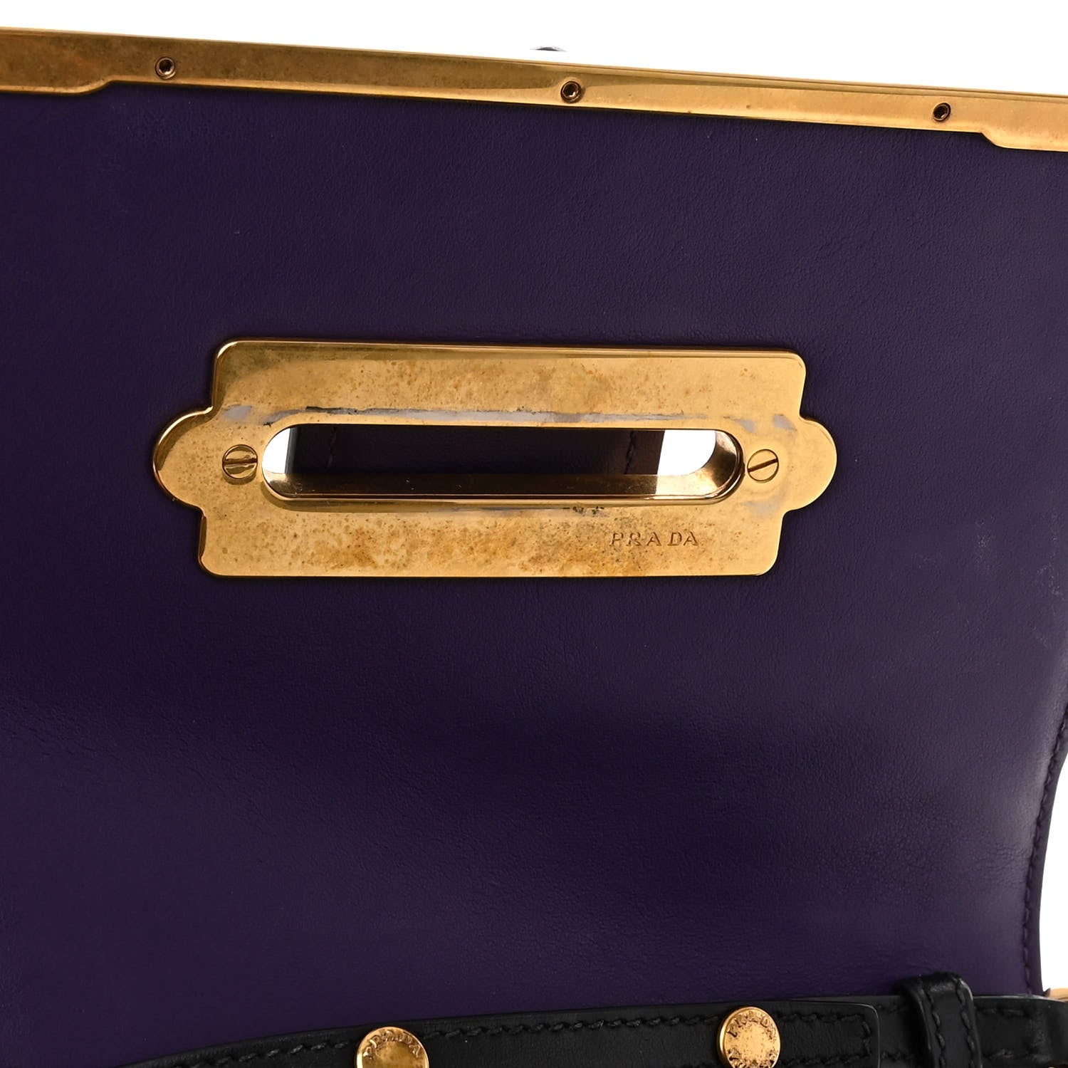 Prada City Calf Saffiano Astrology Cahier Bag Viola Black 7 of 12