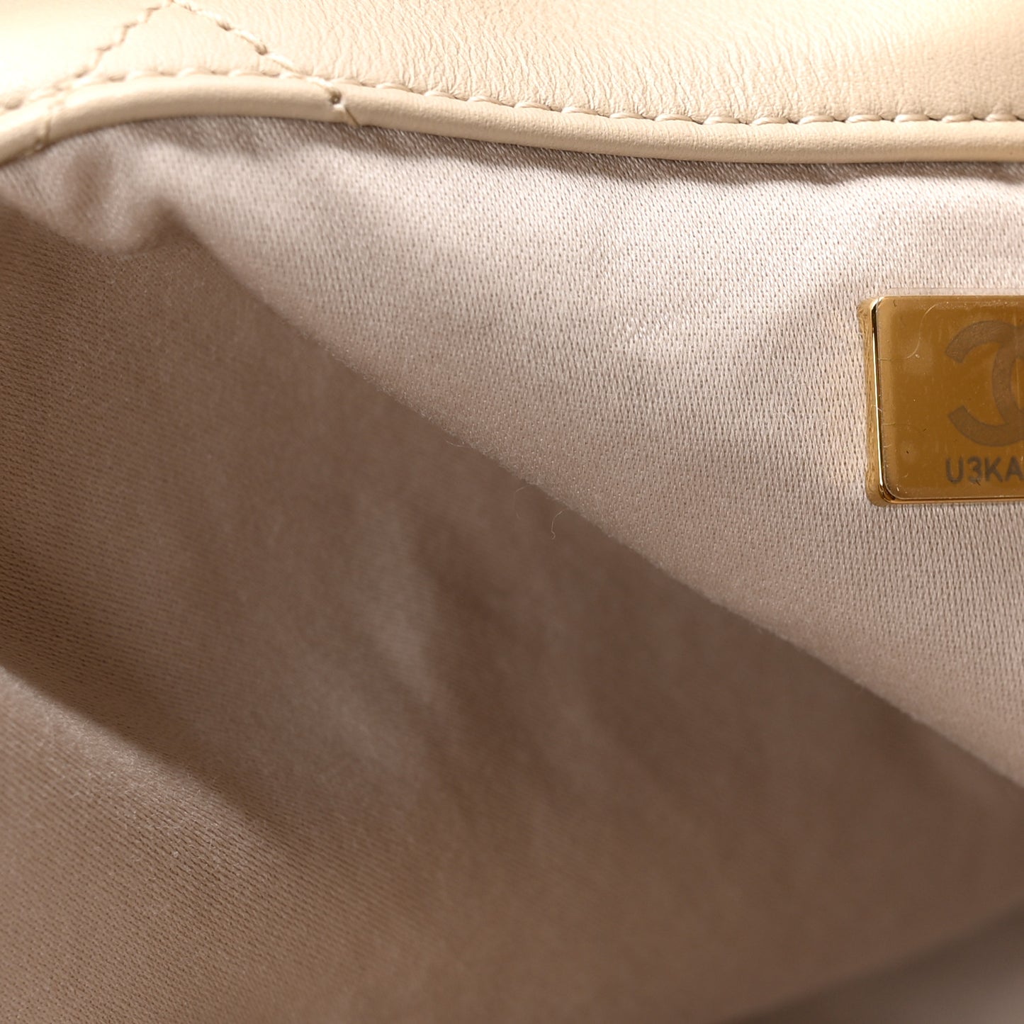 Calfskin Quilted Maxi Coco Large Shopping Bag Beige