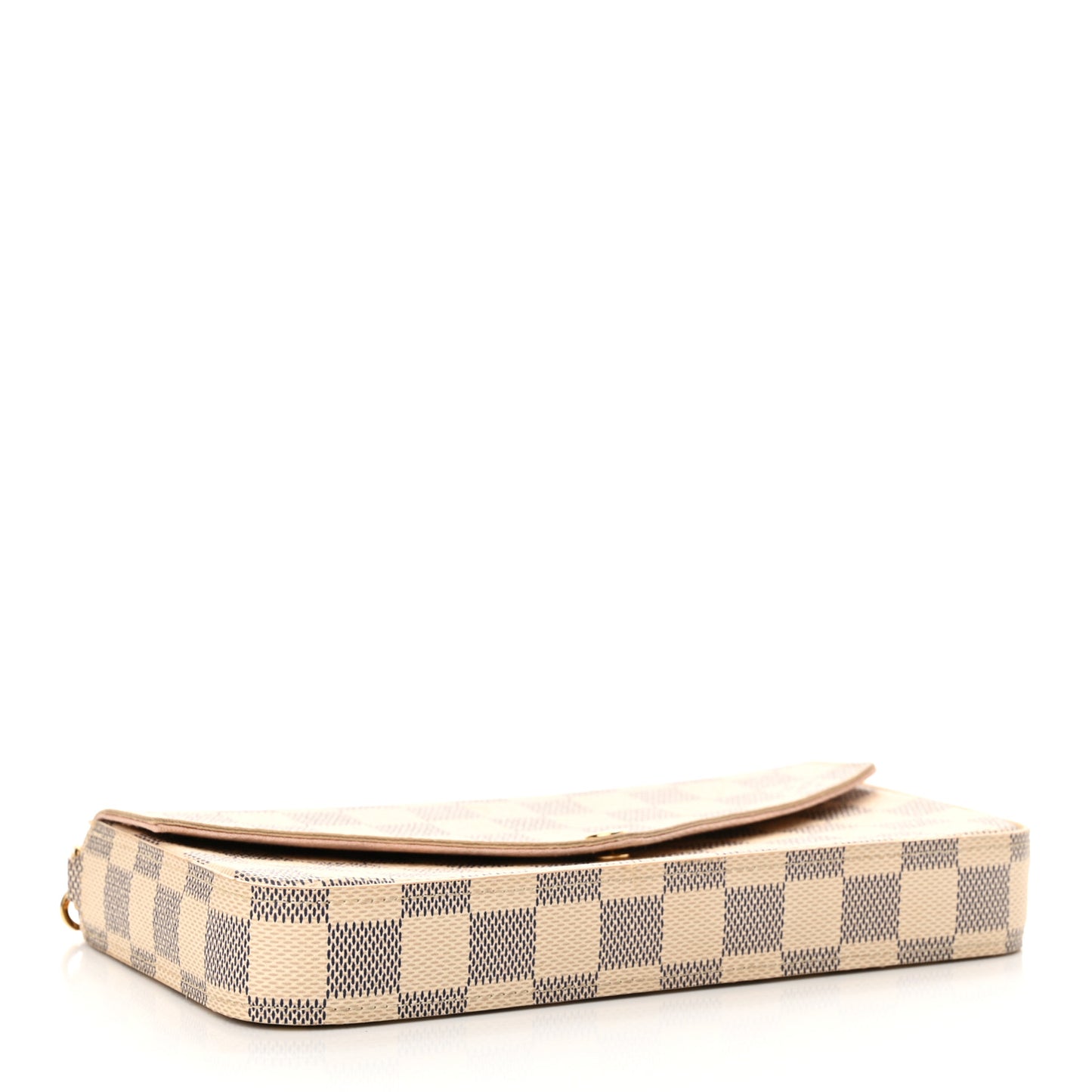 Damier Azur Pochette Felicie Chain Wallet Rose Ballerine