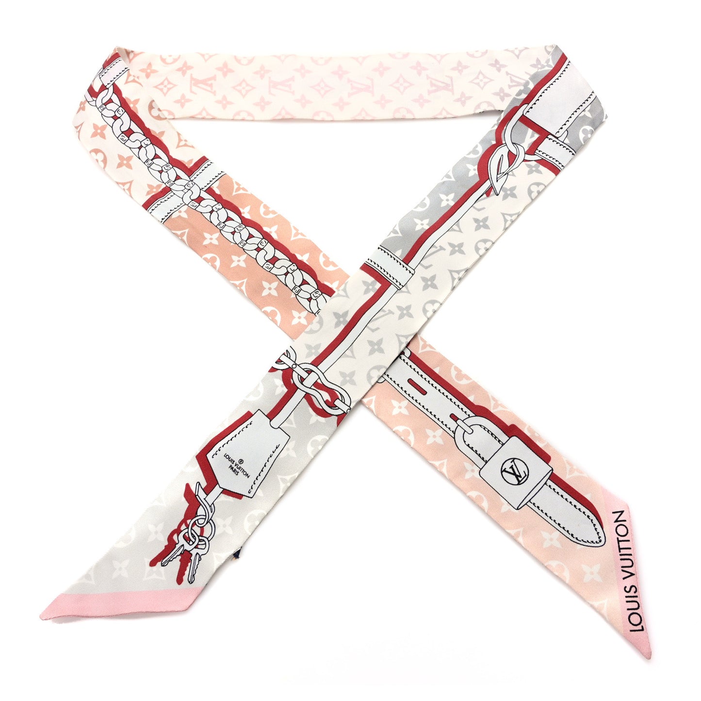 LOUIS VUITTON Silk Monogram Confidential BB Bandeau Gray