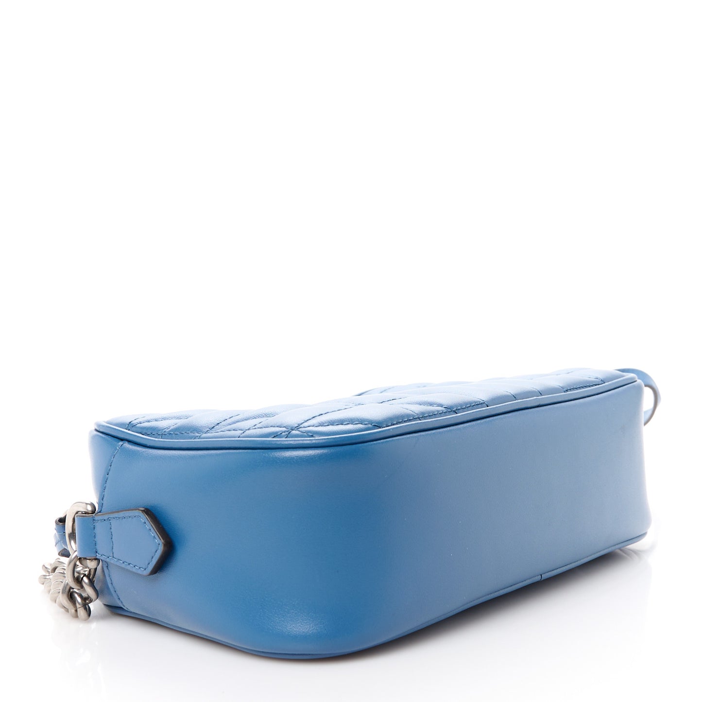 Calfskin Matelasse Aria Small GG Marmont Chain Shoulder Bag Clear Blue